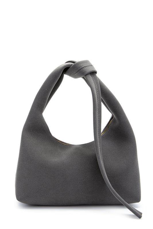 Kuşak Bağlama Detaylı Süet Smitty Kol Çanta Gri