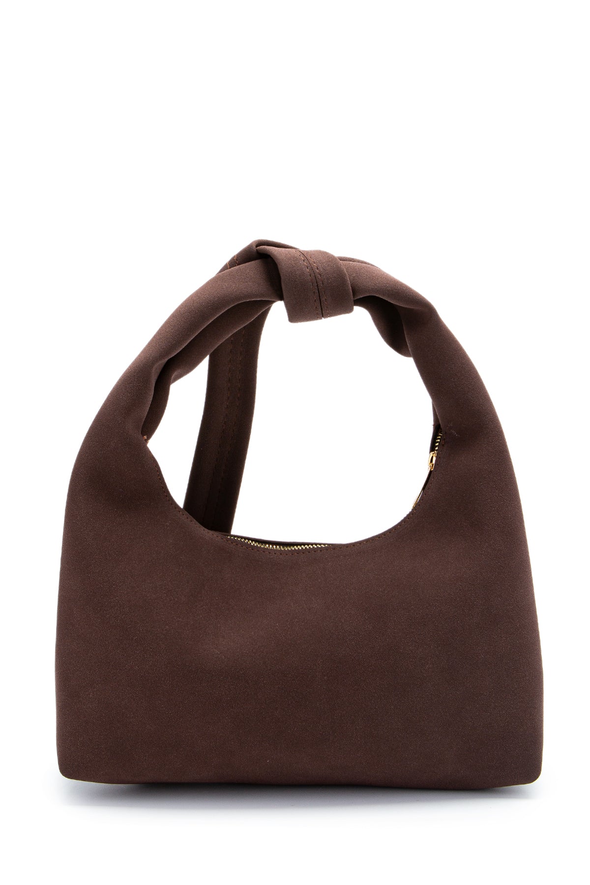 Kuşak Bağlama Detaylı Süet Smitty Kol Çanta Kahverengi