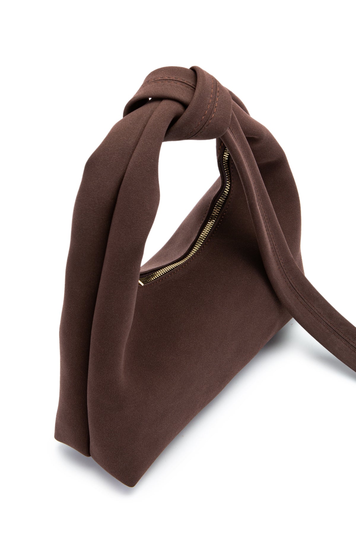 Kuşak Bağlama Detaylı Süet Smitty Kol Çanta Kahverengi