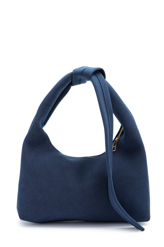 Kuşak Bağlama Detaylı Süet Smitty Kol Çanta Lacivert