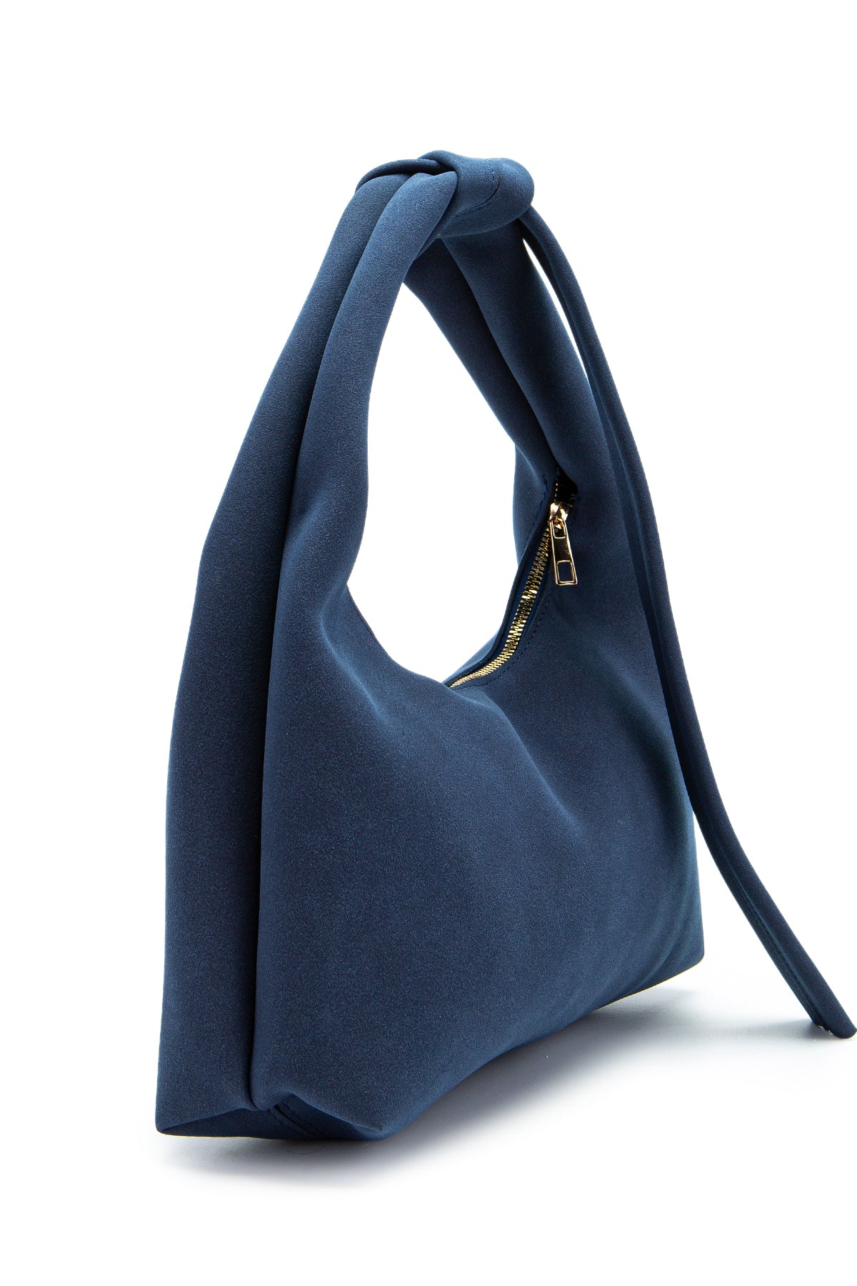 Kuşak Bağlama Detaylı Süet Smitty Kol Çanta Lacivert