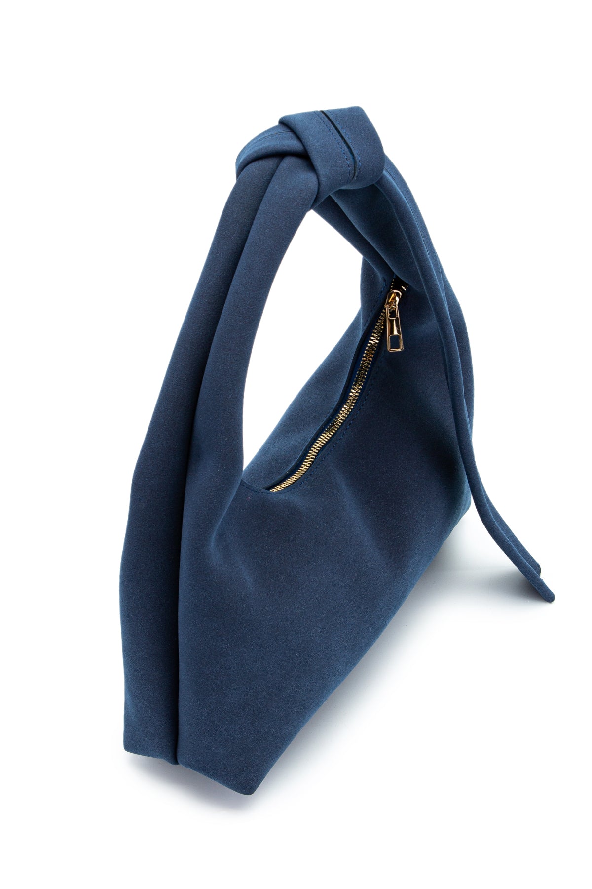 Kuşak Bağlama Detaylı Süet Smitty Kol Çanta Lacivert