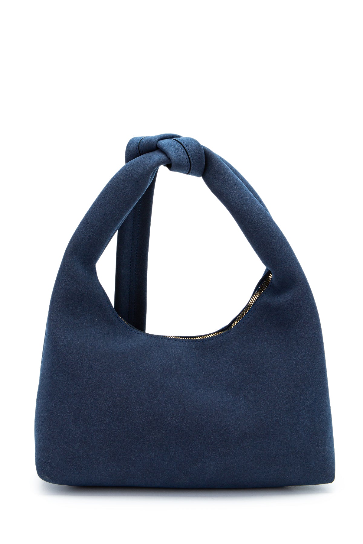 Kuşak Bağlama Detaylı Süet Smitty Kol Çanta Lacivert