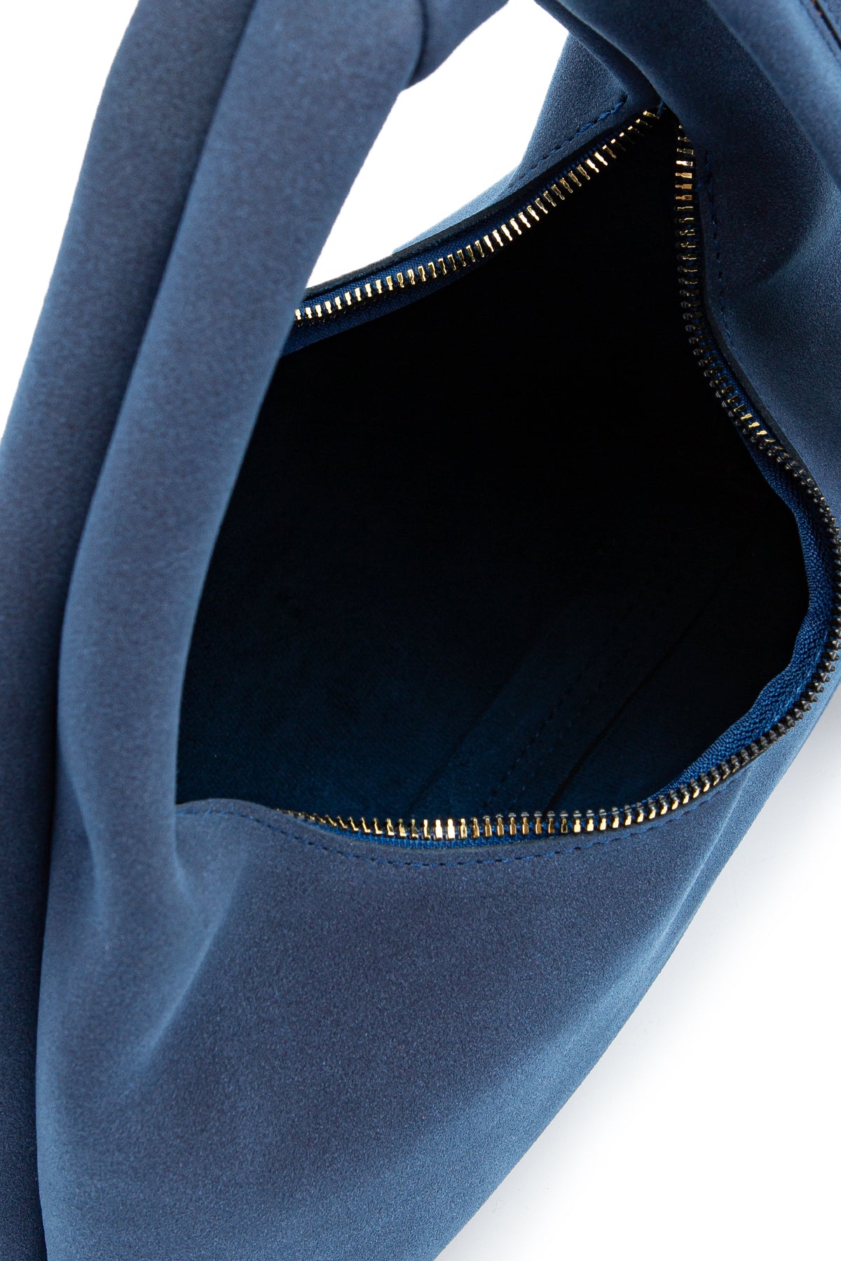 Kuşak Bağlama Detaylı Süet Smitty Kol Çanta Lacivert