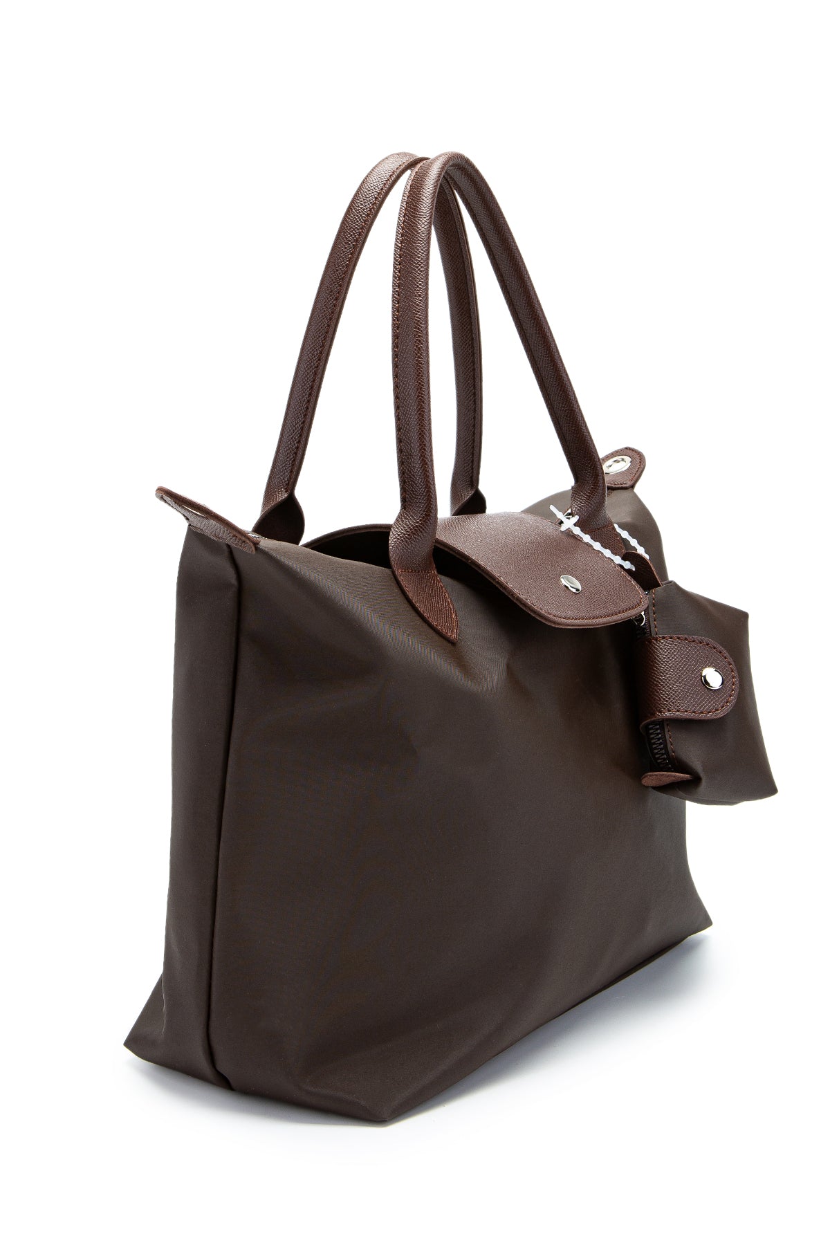 Cüz dan Detaylı Paraşüt Kumaş Afton Kadın Kol Çanta Kahverengi