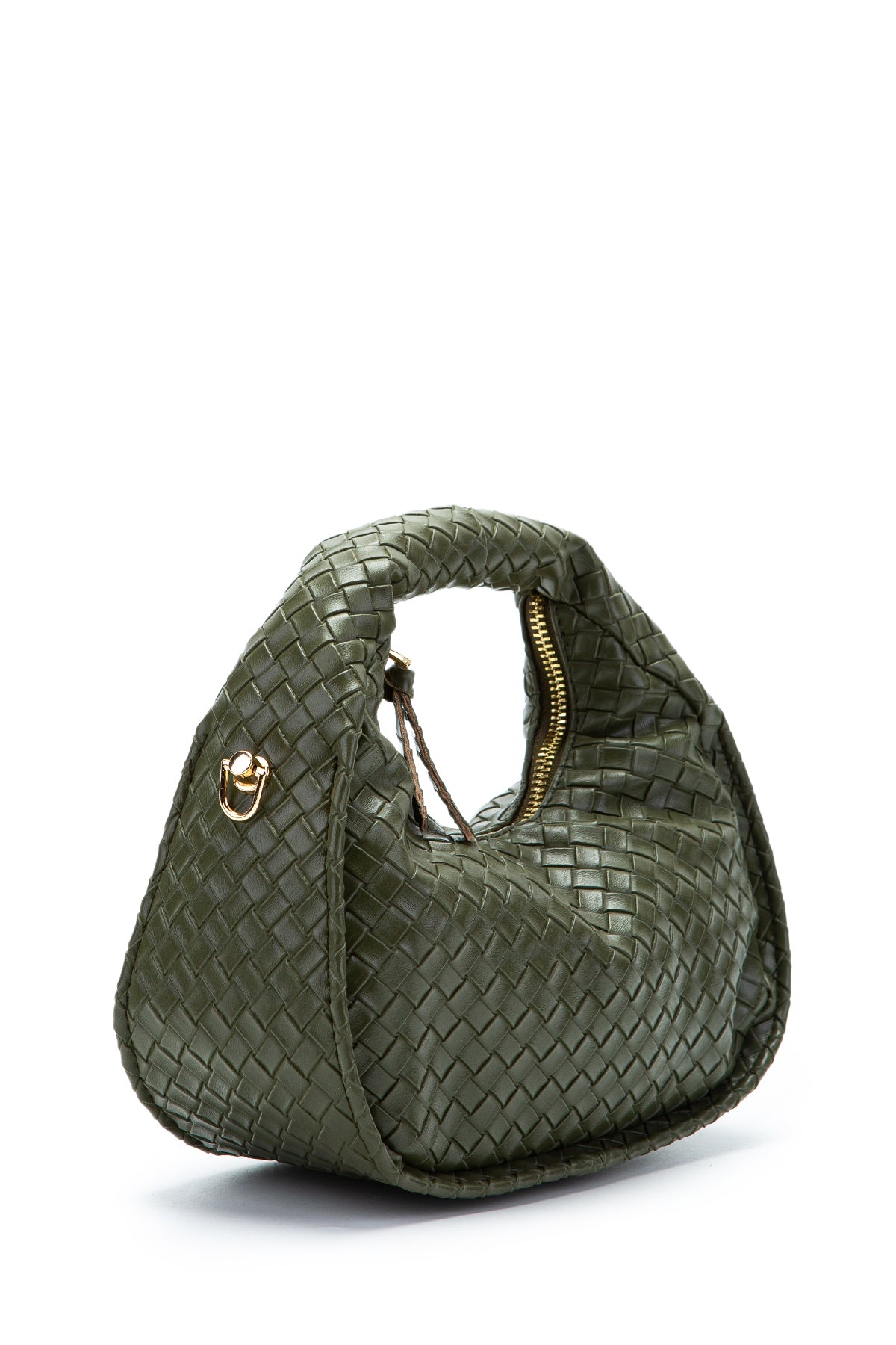 Örgü Detaylı Suni Deri Kadın Kol Çanta Harold Haki