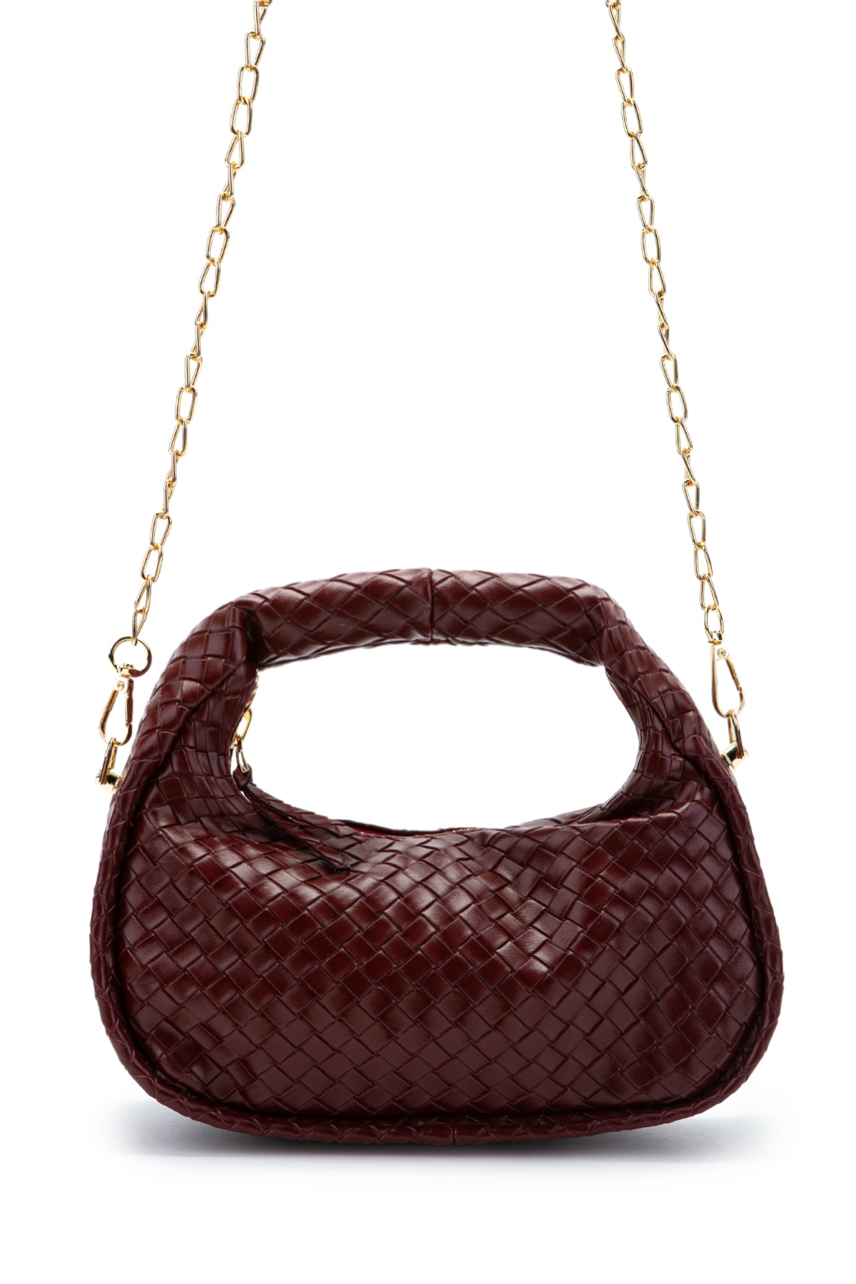 Örgü Detaylı Suni Deri Kadın Kol Çanta Harold Bordo