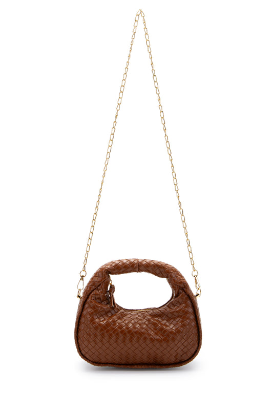 Örgü Detaylı Suni Deri Kadın Kol Çanta Harold Taba