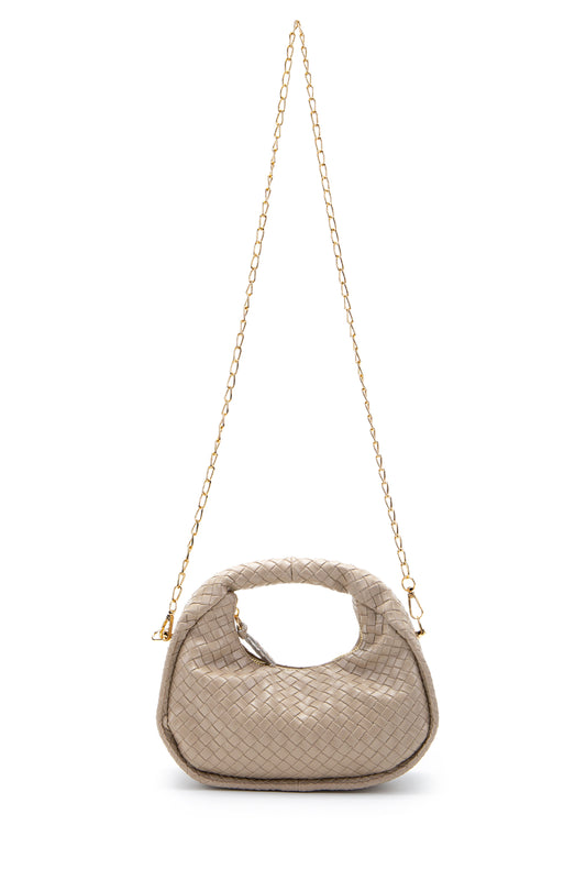 Örgü Detaylı Suni Deri Kadın Kol Çanta Harold Bej