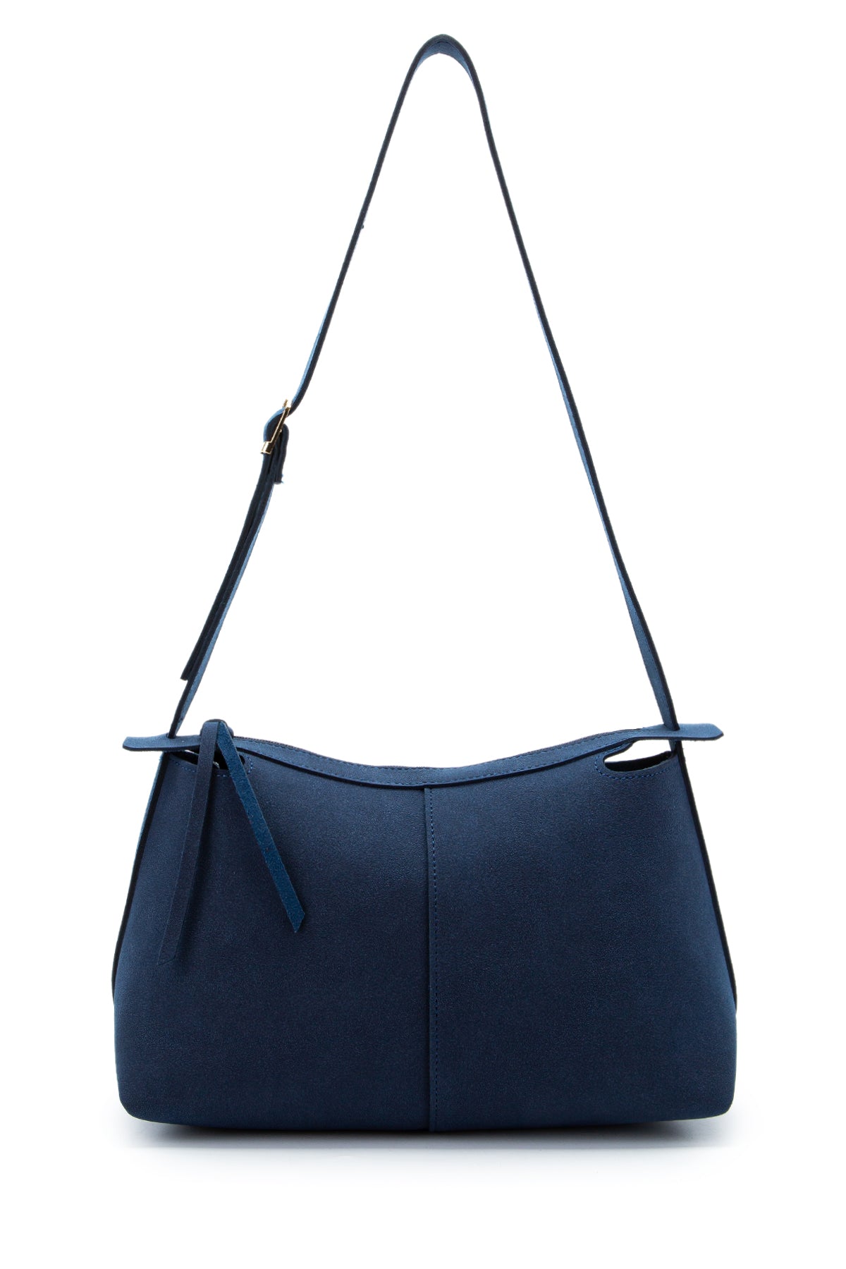 Kemer Askı Detaylı Baget Form Süet Talia Kadın Kol Çanta Lacivert
