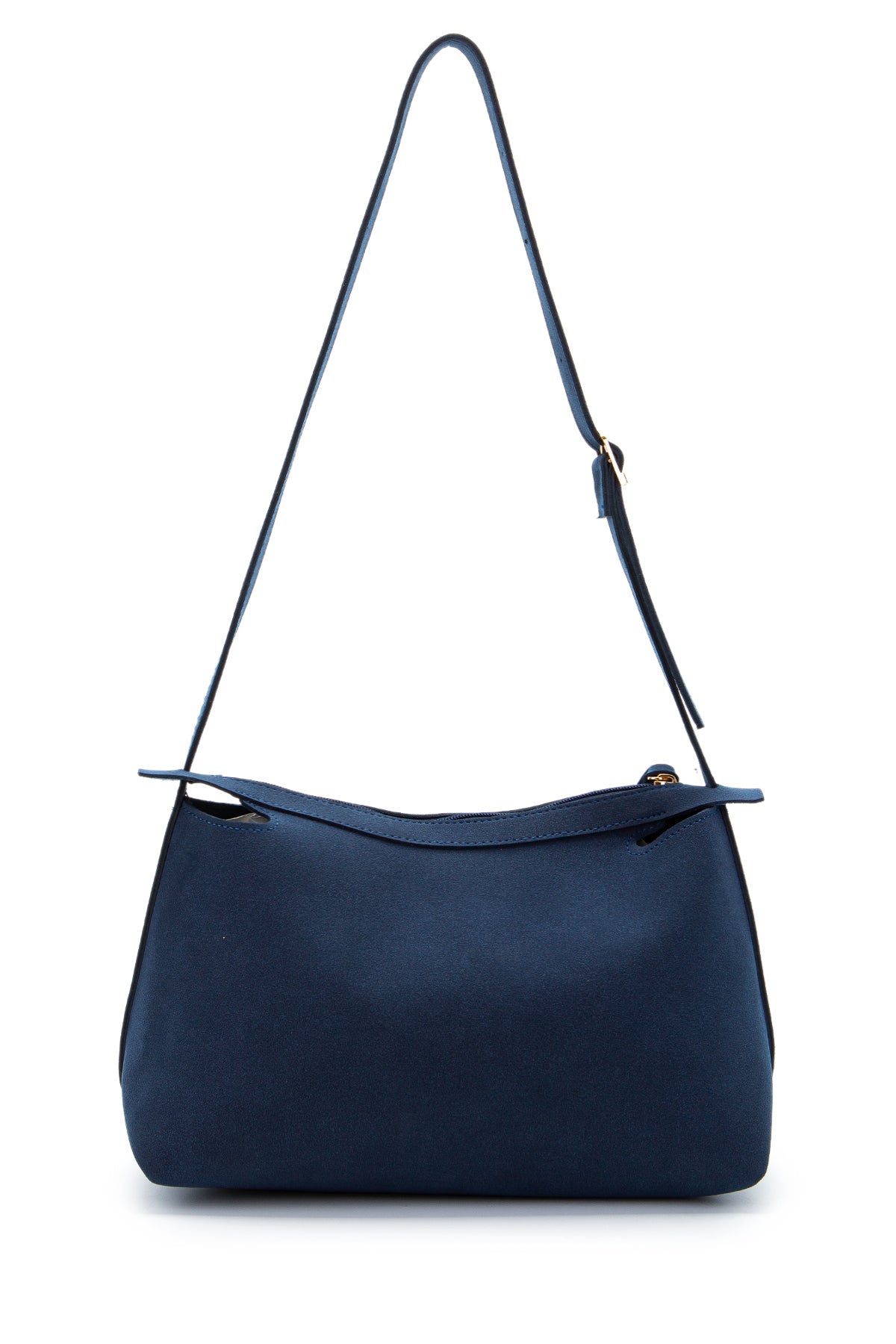 Kemer Askı Detaylı Baget Form Süet Talia Kadın Kol Çanta Lacivert