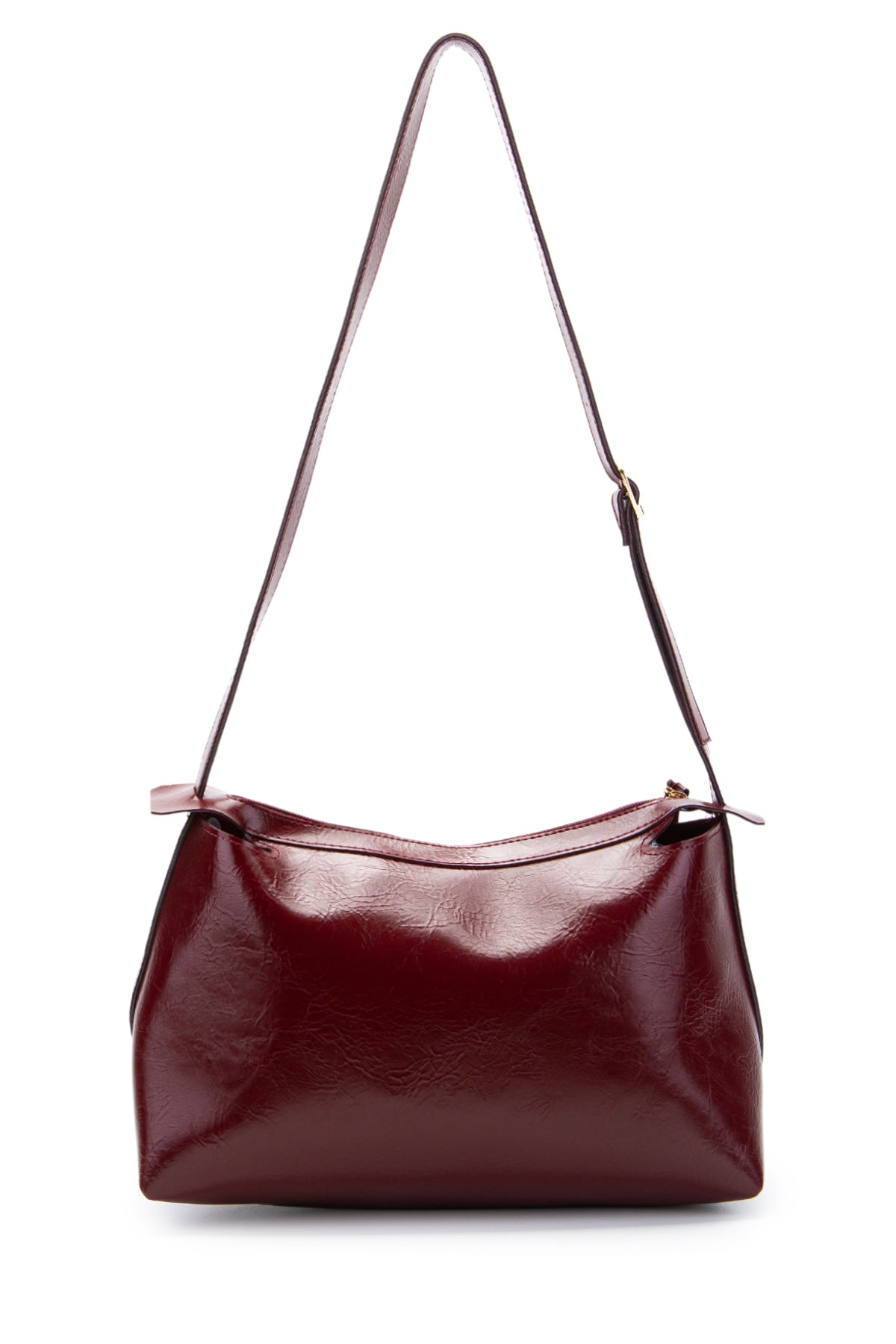 Kemer Askı Detaylı Baget Form Suni Deri Talia Kadın Kol Çanta Bordo