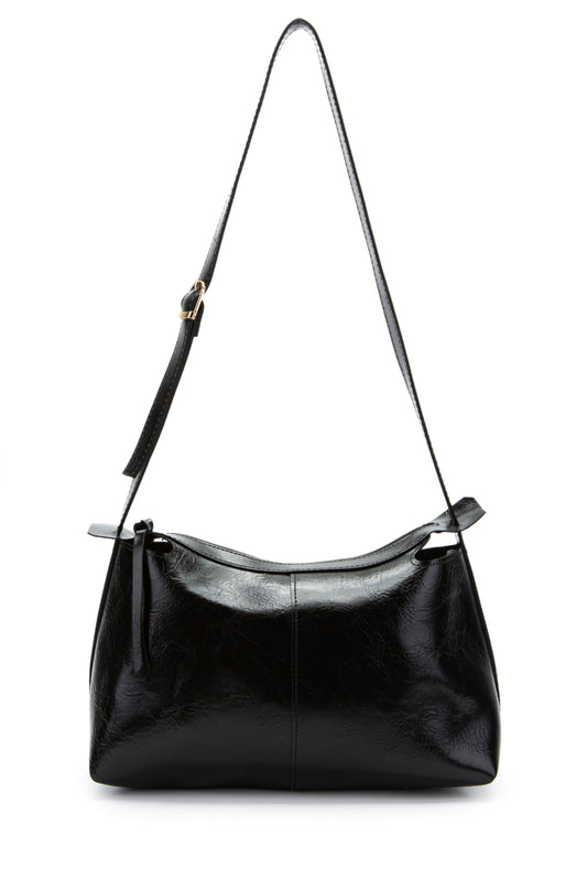 Kemer Askı Detaylı Baget Form Suni Deri Talia Kadın Kol Çanta Siyah
