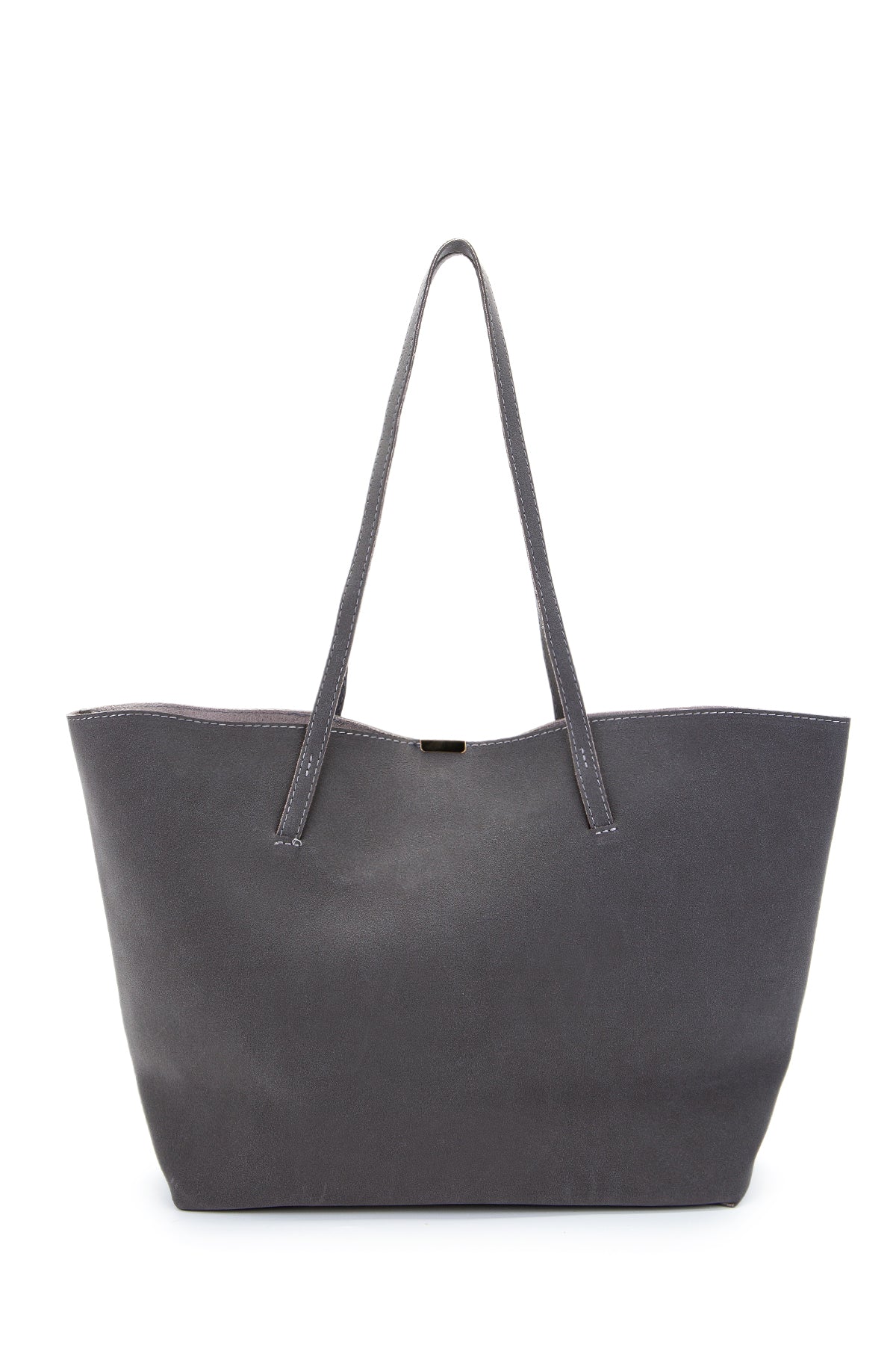 Metal Aksesuarlı Süet Duran Kol Çanta Antrasit