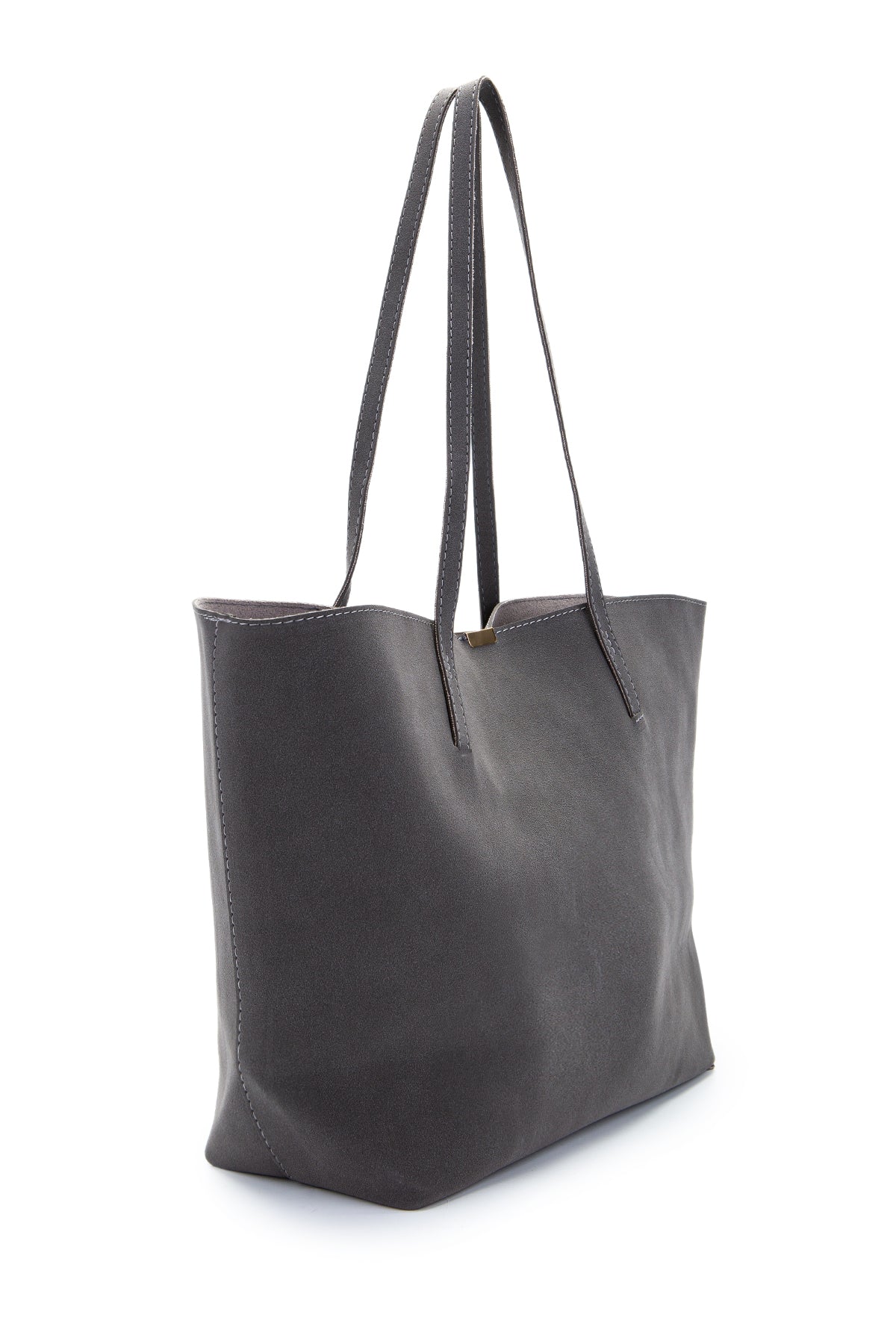 Metal Aksesuarlı Süet Duran Kol Çanta Antrasit