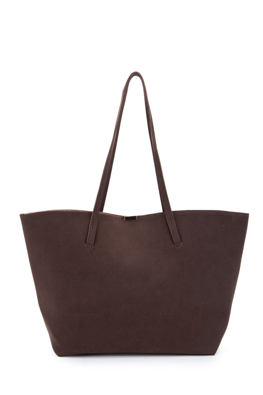 Metal Aksesuarlı Süet Duran Kol Çanta Kahverengi