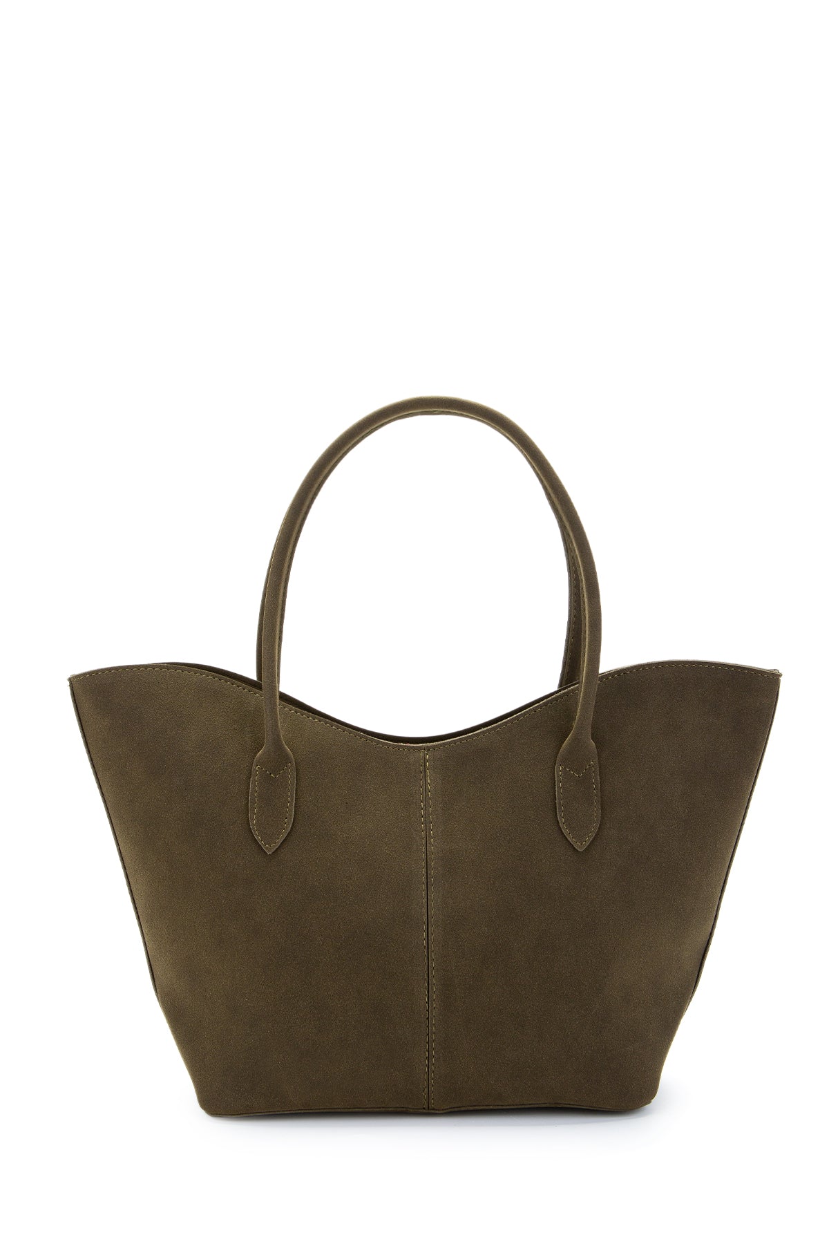 Çift Saplı Süet Hipe Kadın Kol Çantası Haki