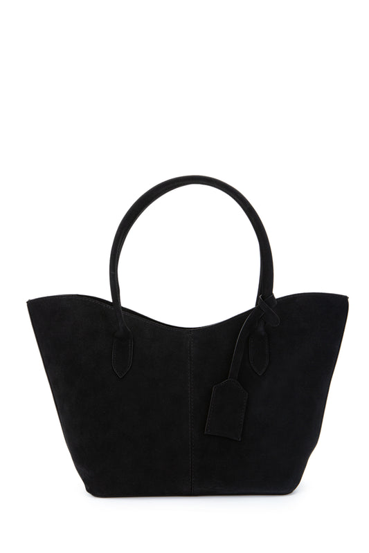 Çift Saplı Süet Hipe Kadın Kol Çantası Siyah