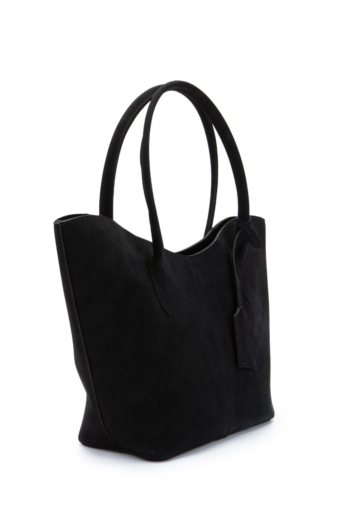 Çift Saplı Süet Hipe Kadın Kol Çantası Siyah