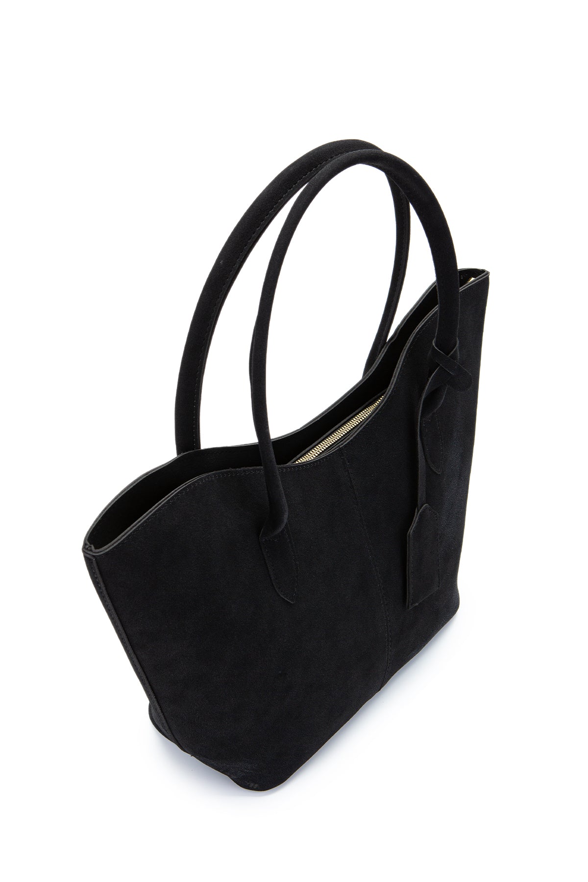 Çift Saplı Süet Hipe Kadın Kol Çantası Siyah
