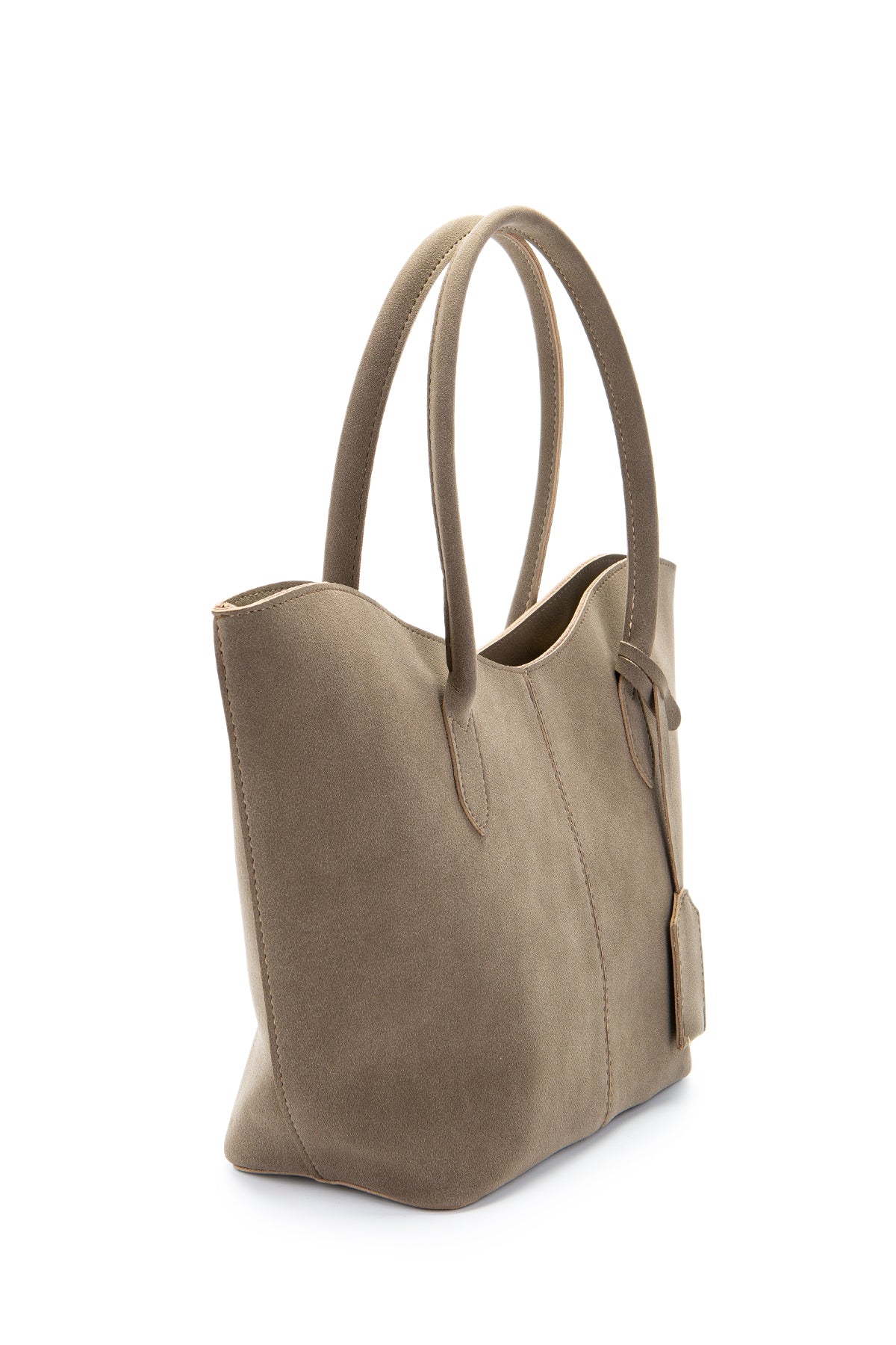 Çift Saplı Süet Hipe Kadın Kol Çantası Bej