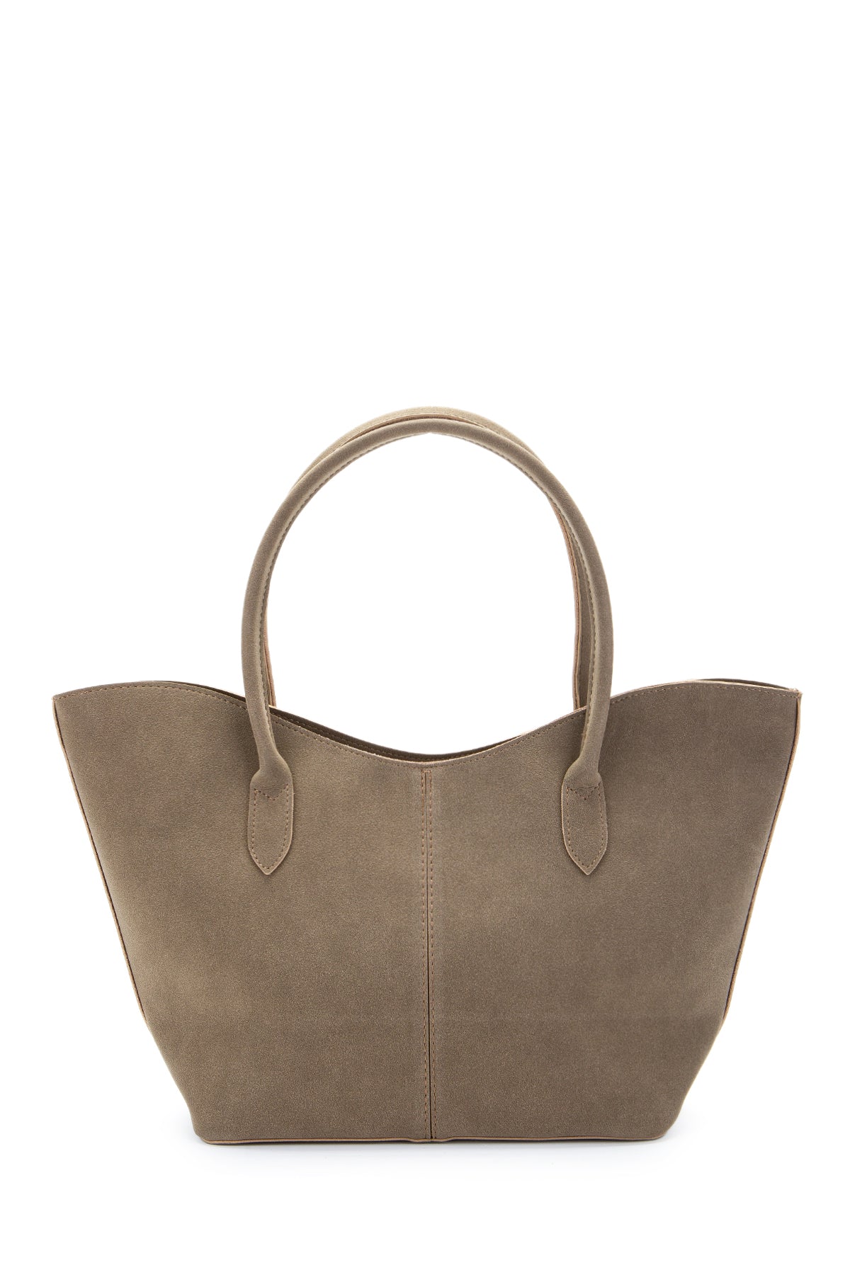 Çift Saplı Süet Hipe Kadın Kol Çantası Bej