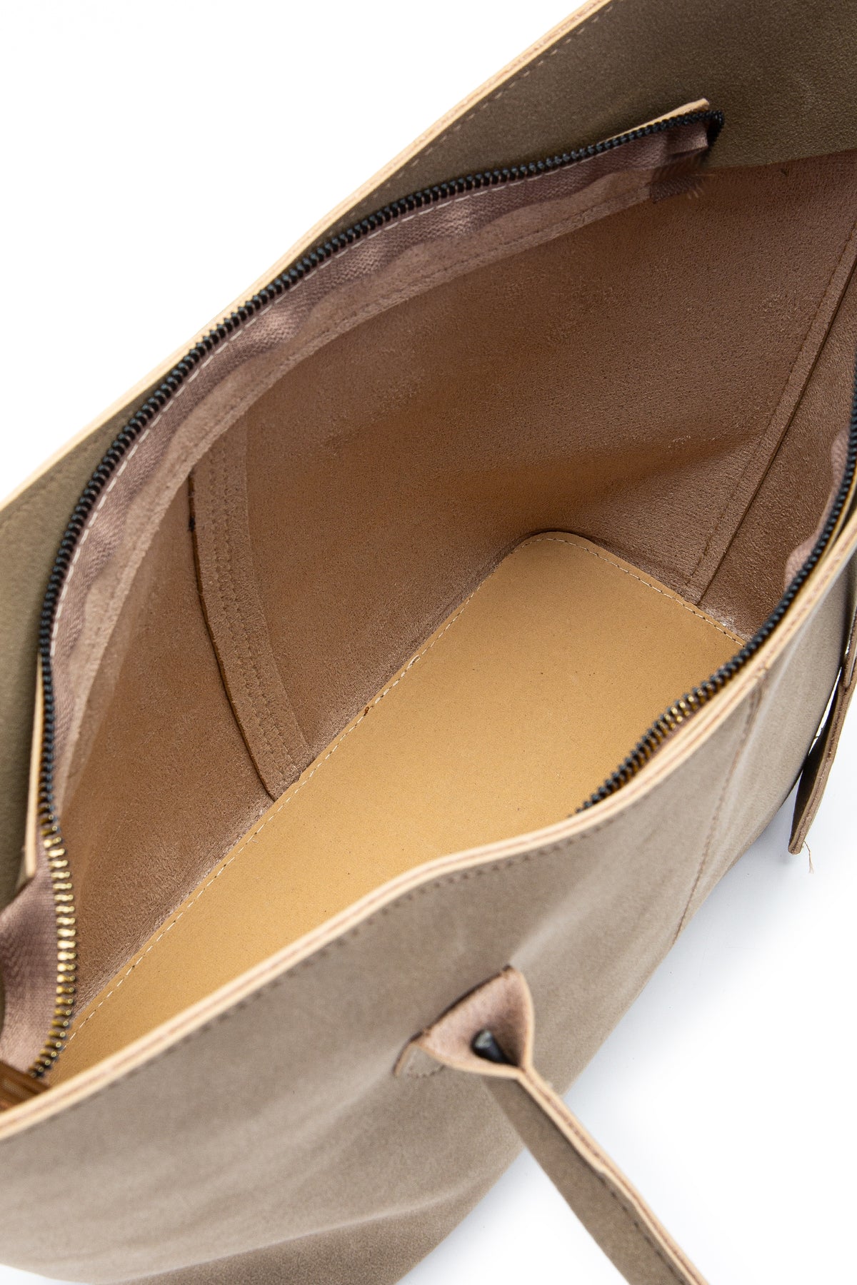 Çift Saplı Süet Hipe Kadın Kol Çantası Bej