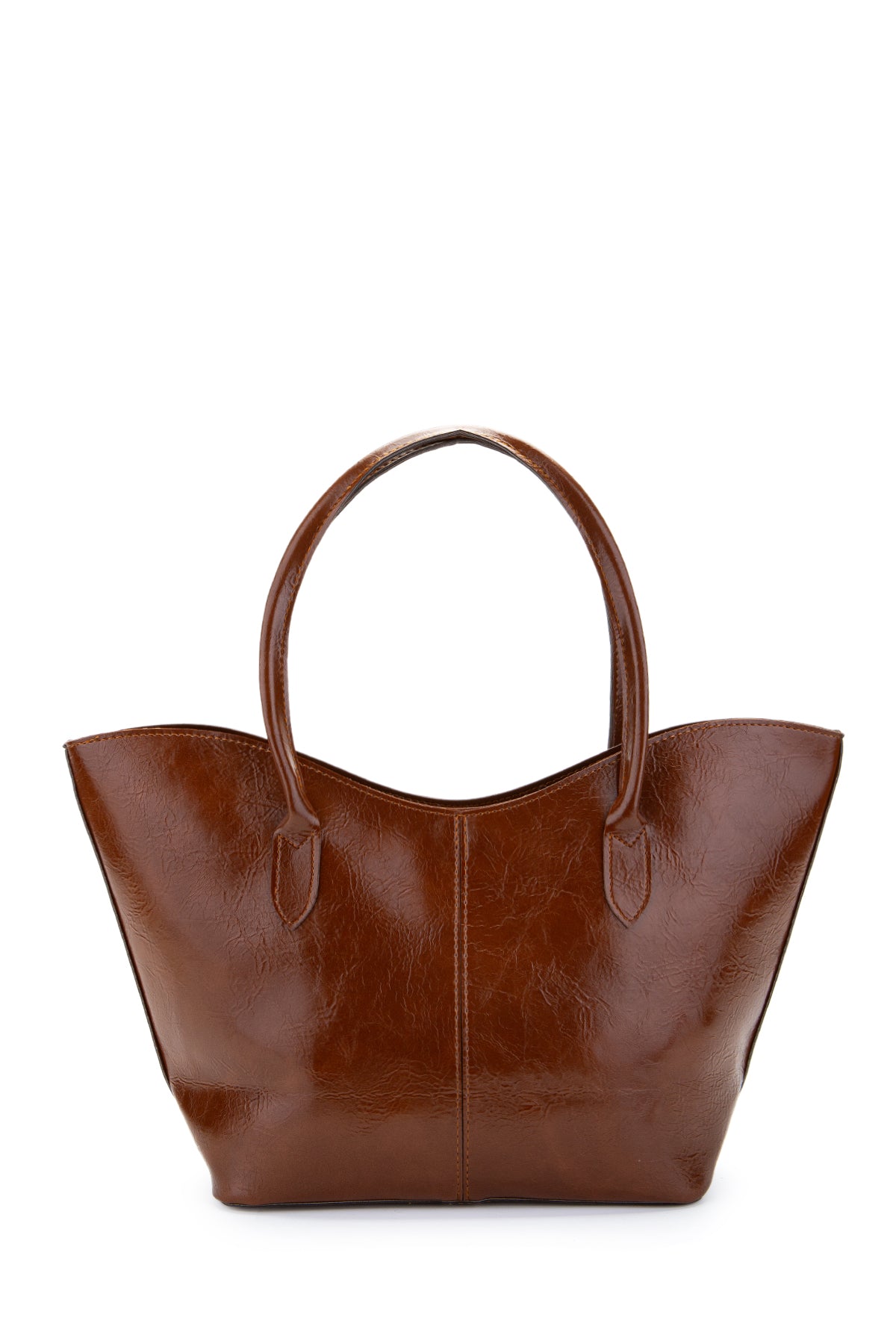 Çift Saplı Suni Deri Hipe Kadın Kol Çantası Taba