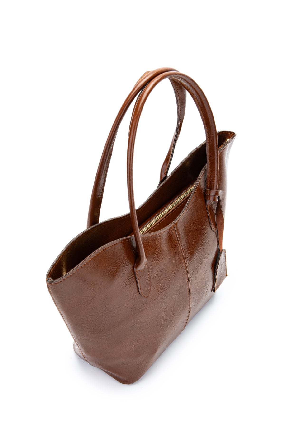 Çift Saplı Suni Deri Hipe Kadın Kol Çantası Taba