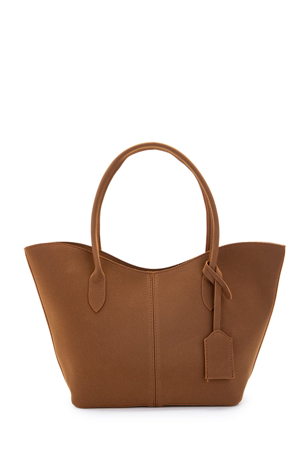 Çift Saplı Süet Hipe Kadın Kol Çantası Taba