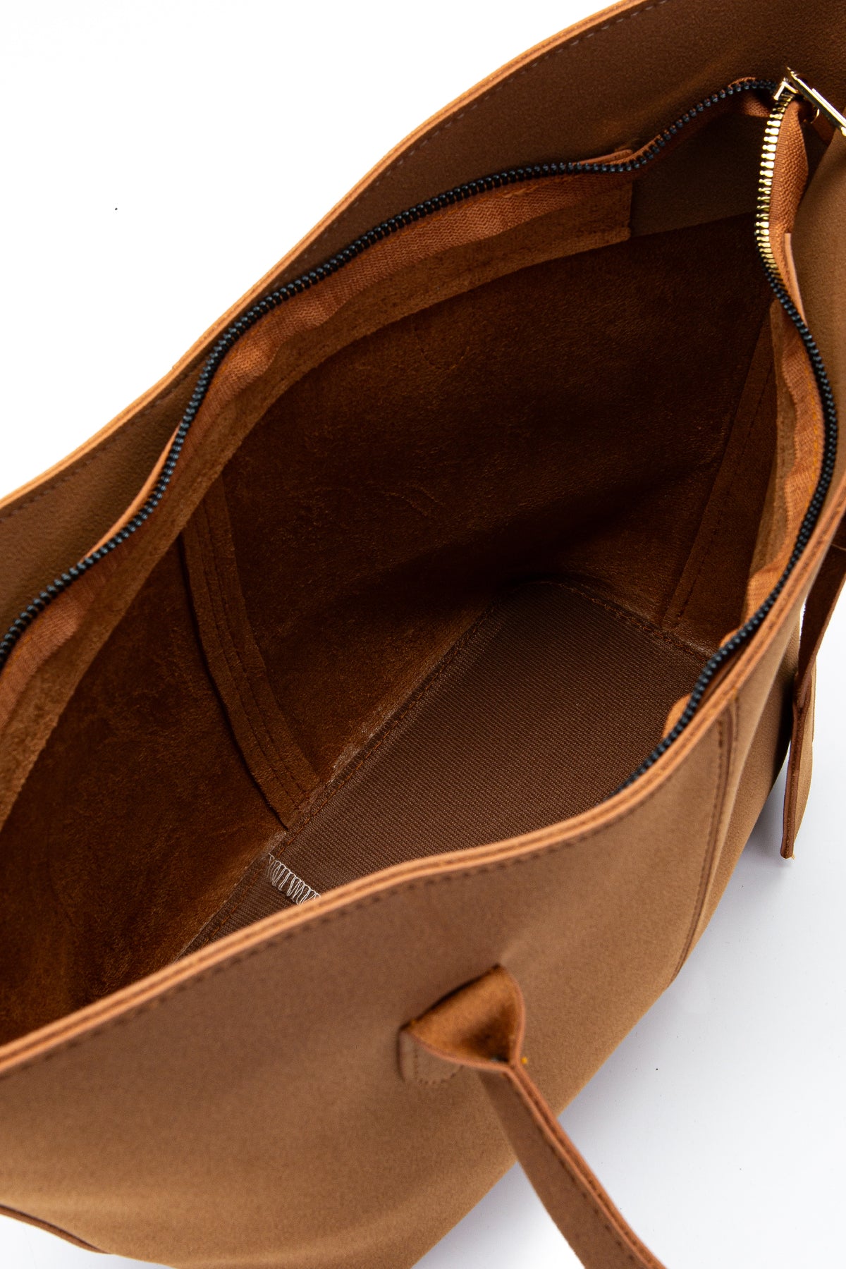 Çift Saplı Süet Hipe Kadın Kol Çantası Taba