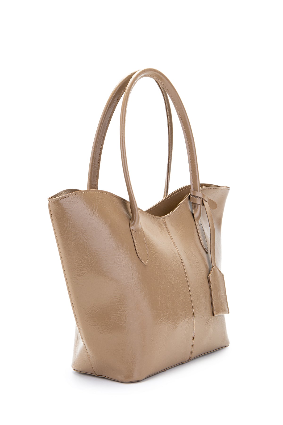 Çift Saplı Suni Deri Hipe Kadın Kol Çantası Bej