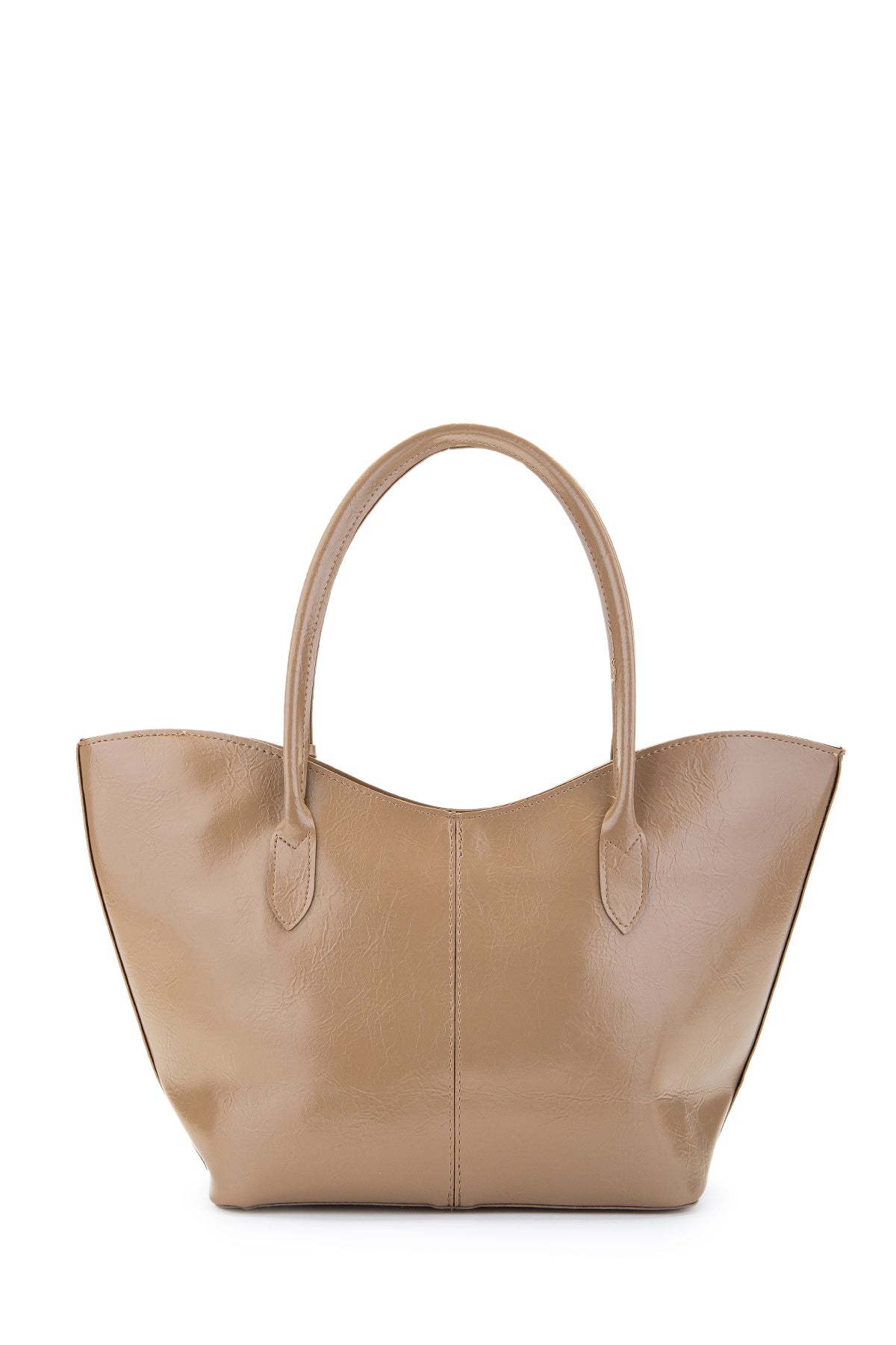 Çift Saplı Suni Deri Hipe Kadın Kol Çantası Bej