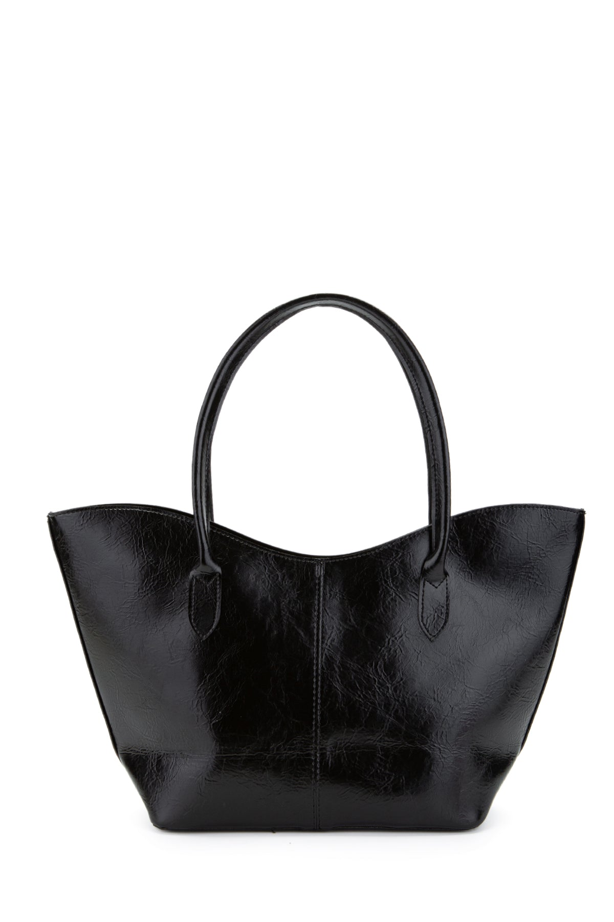 Çift Saplı Suni Deri Hipe Kadın Kol Çantası Siyah