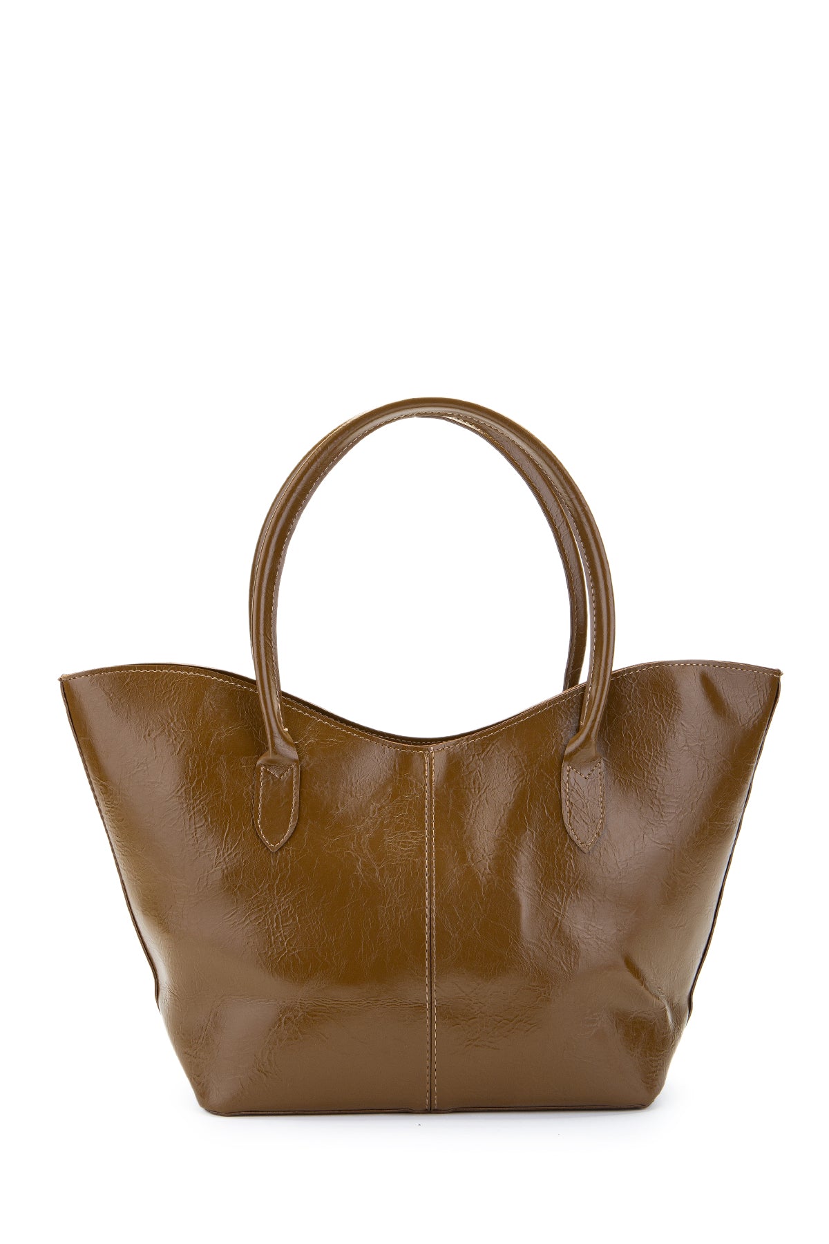 Çift Saplı Suni Deri Hipe Kadın Kol Çantası Vizon