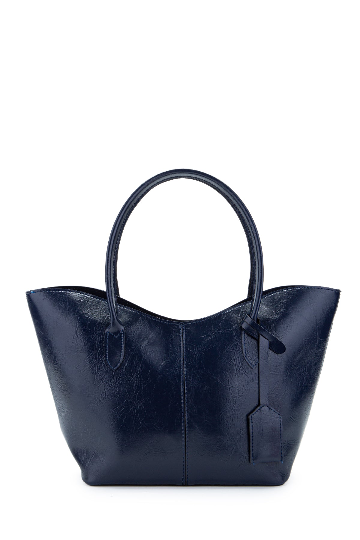 Çift Saplı Suni Deri Hipe Kadın Kol Çantası Lacivert