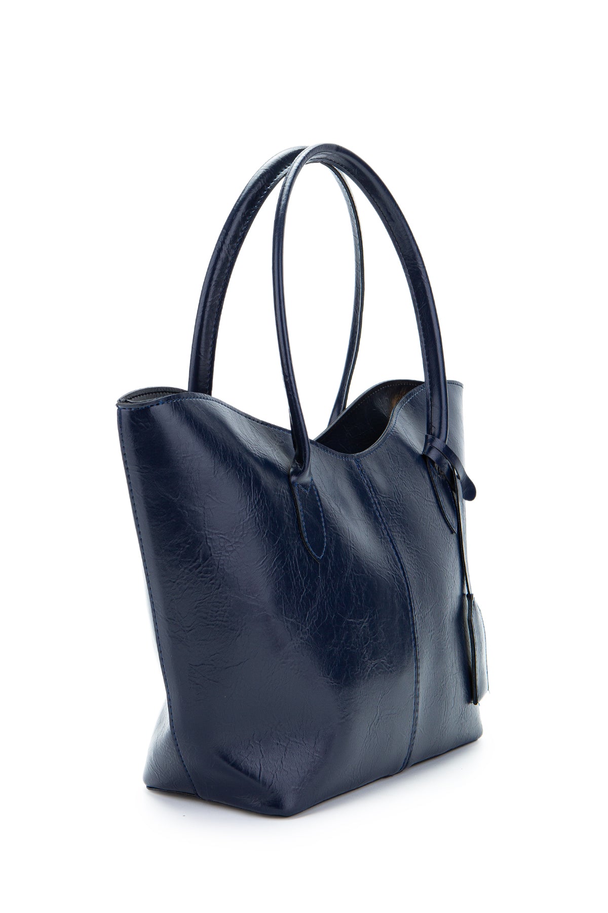 Çift Saplı Suni Deri Hipe Kadın Kol Çantası Lacivert