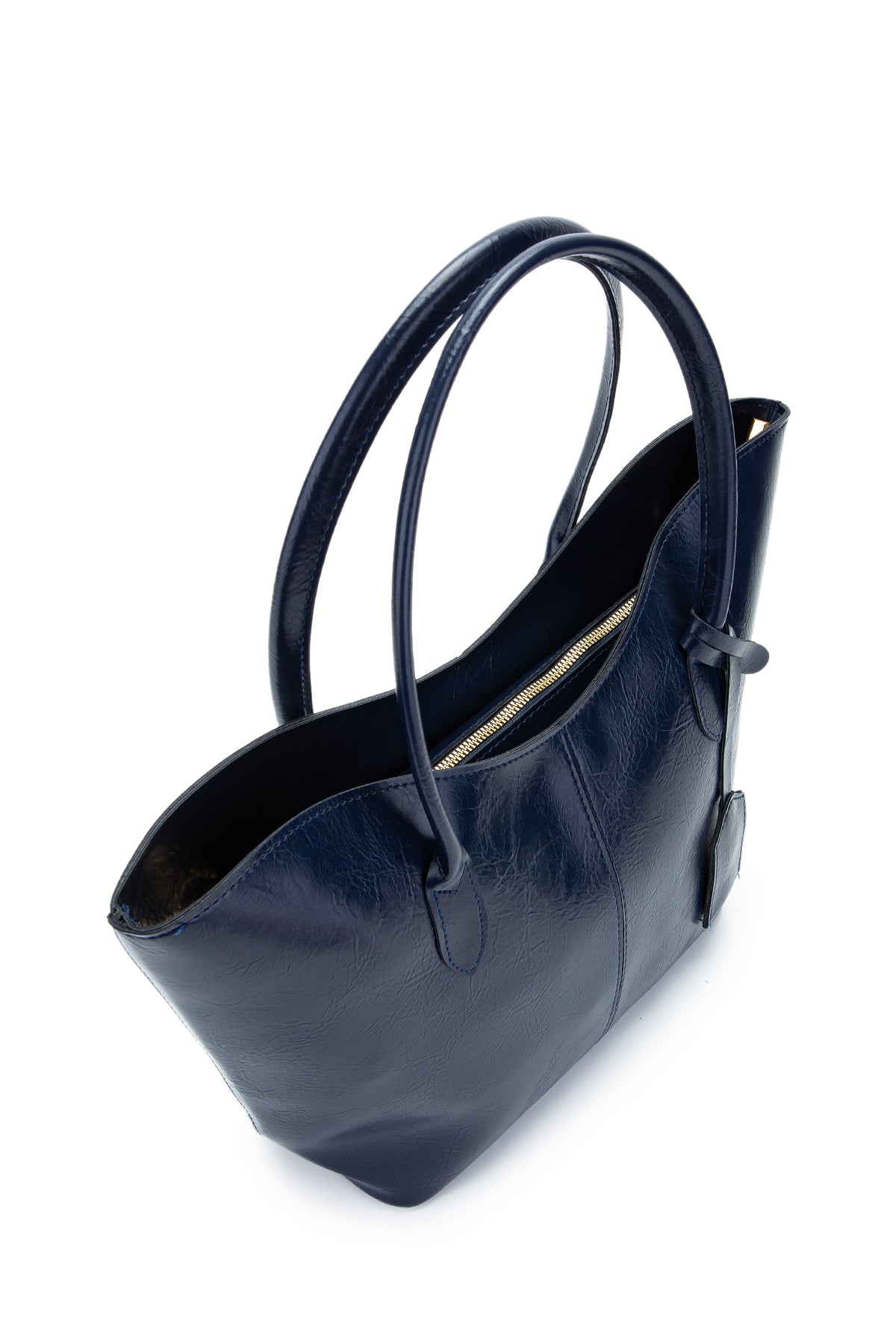 Çift Saplı Suni Deri Hipe Kadın Kol Çantası Lacivert