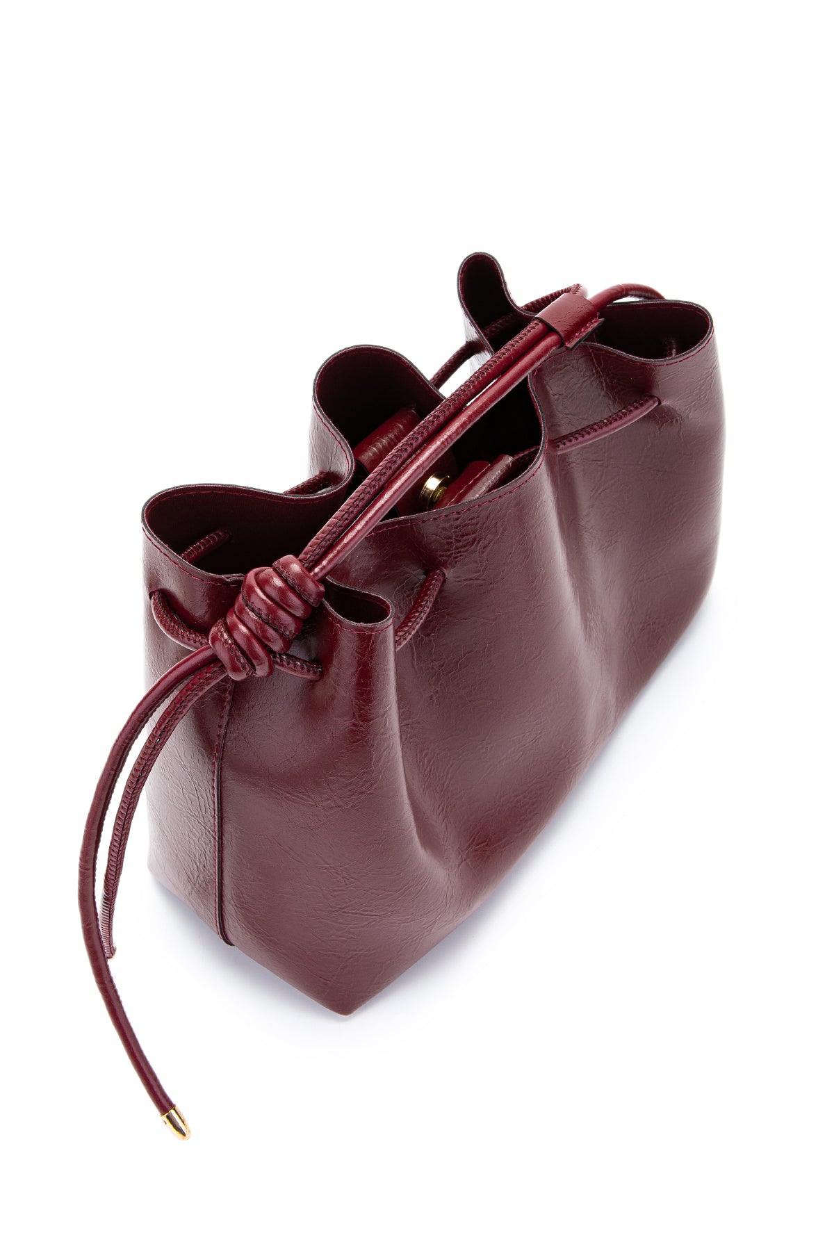 Büzgü Detaylı Yavru Çantalı Elin Kadın Çapraz Çanta Bordo