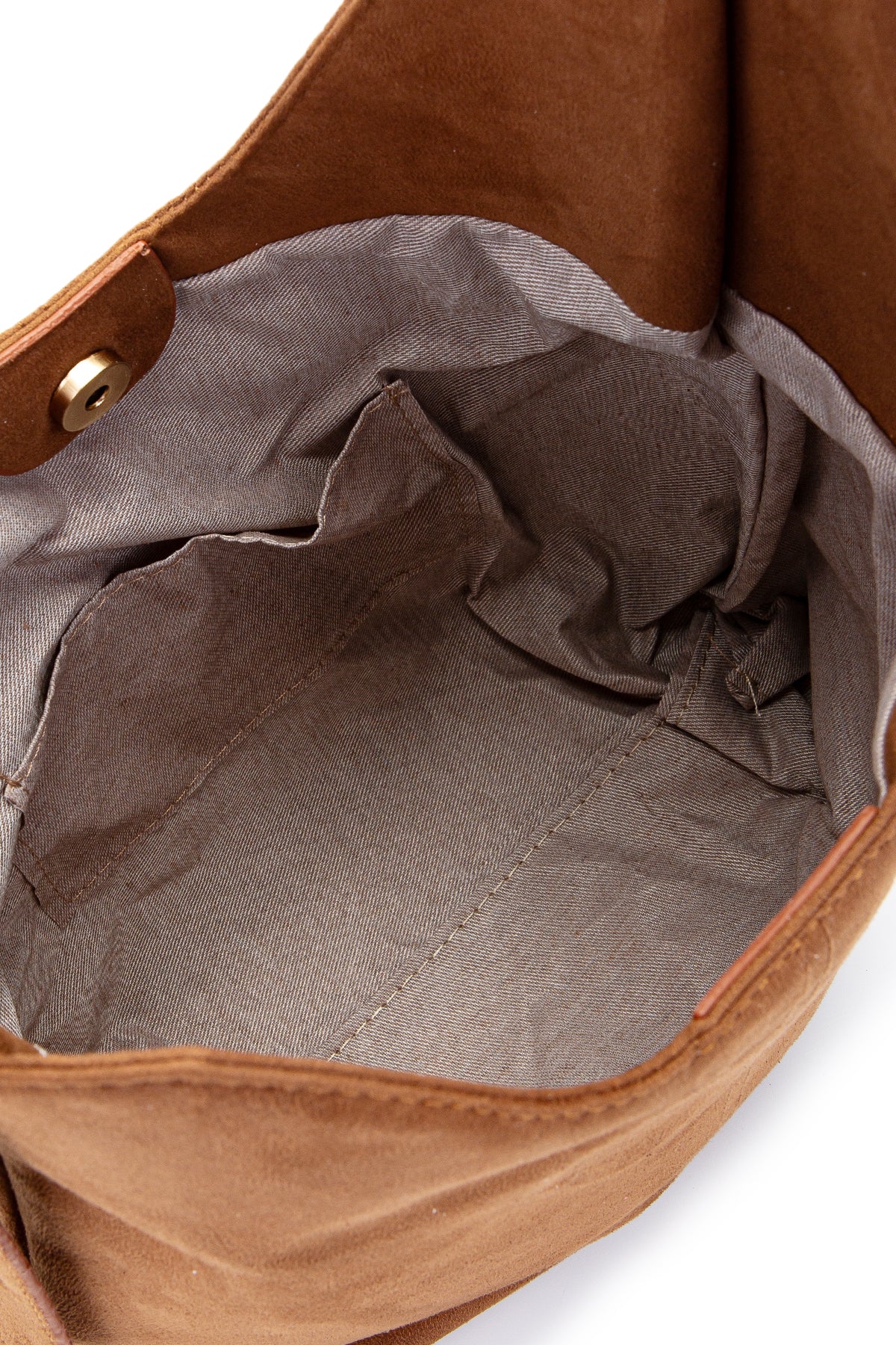 Süet Kavis Detaylı Mona Kol Çanta Taba