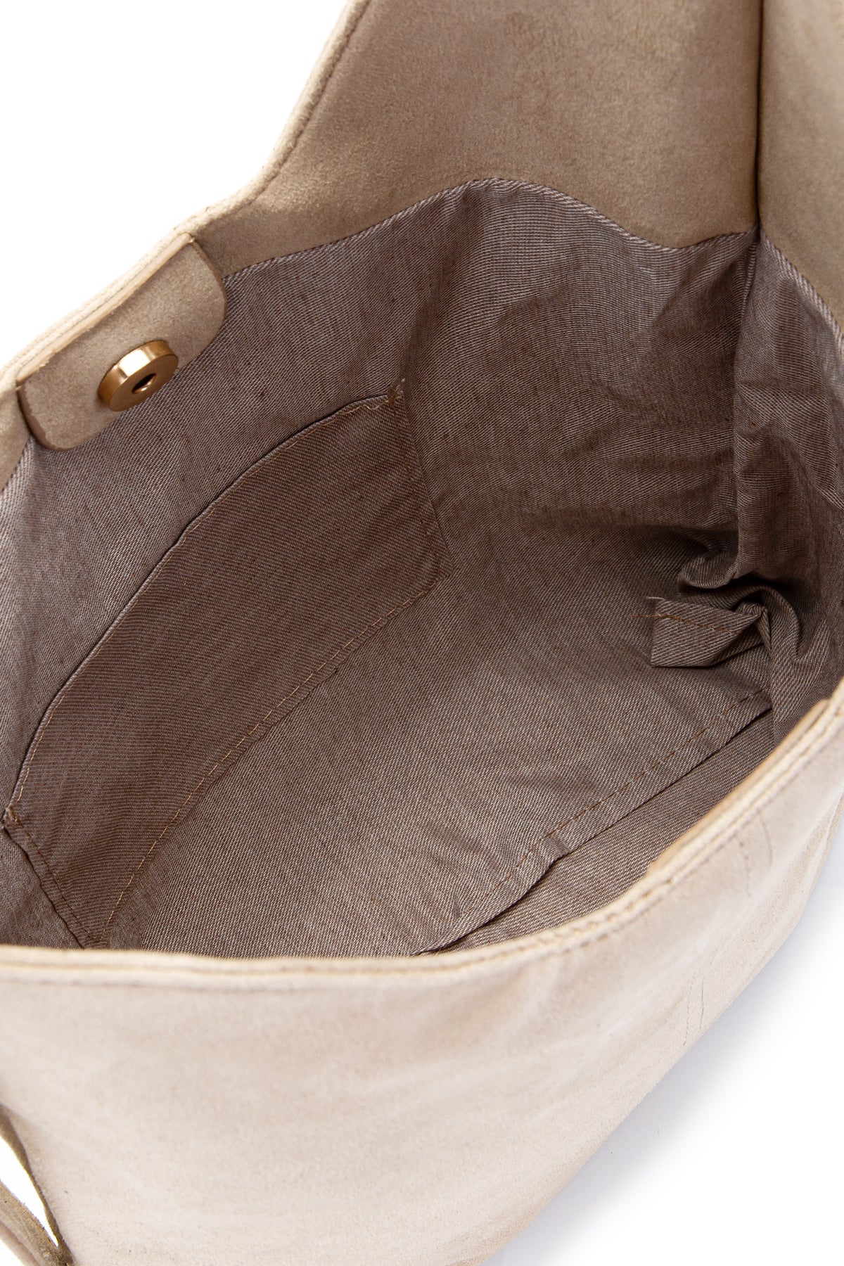 Süet Kavis Detaylı Mona Kol Çanta Bej