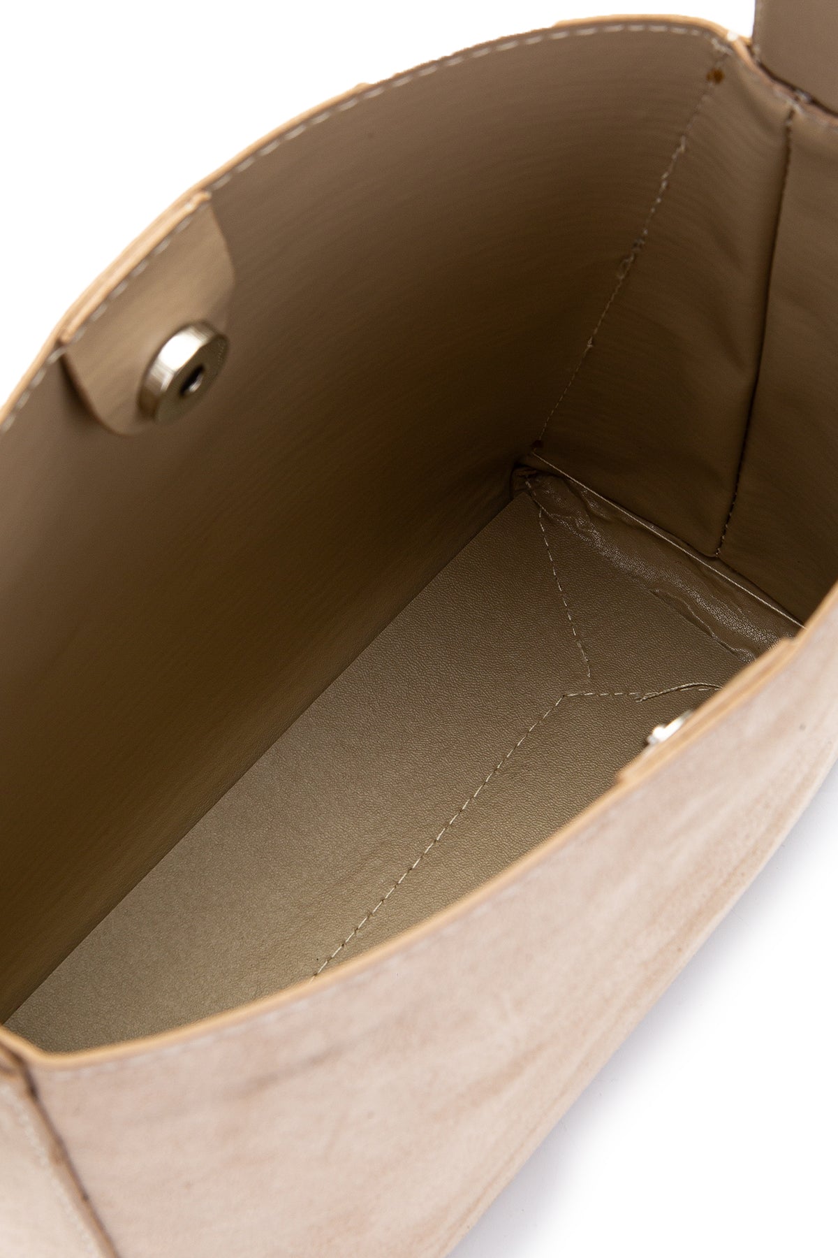 Kemer Askı Detaylı Süet Alita Kol Çanta Bej