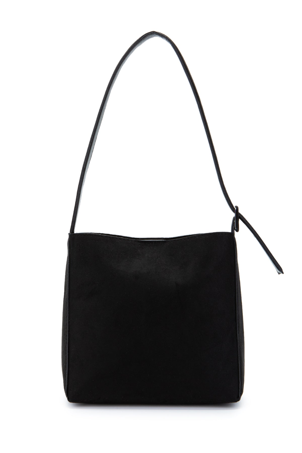 Kemer Askı Detaylı Süet Alita Kol Çanta Siyah