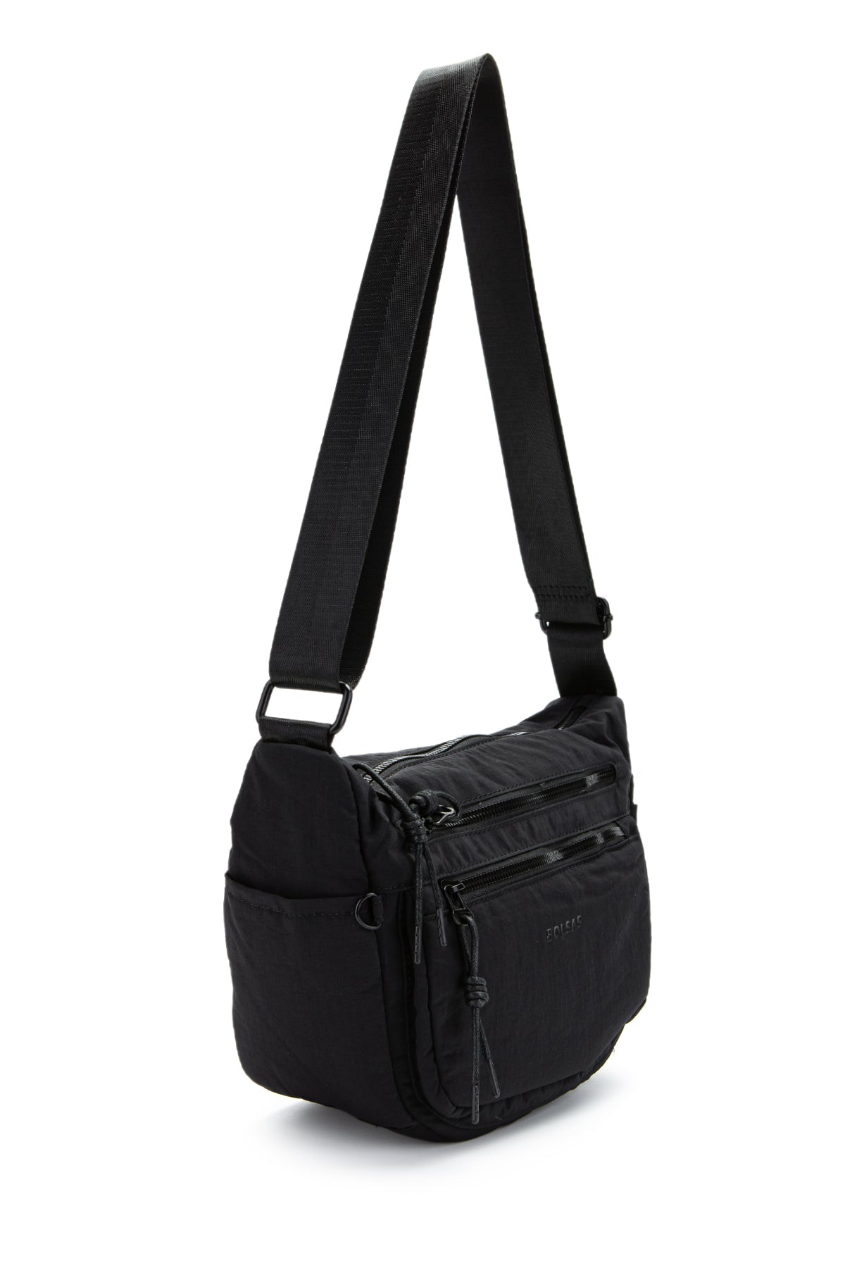 Klinkır Kumaş Suya Dayanıklı Herbert Unisex Çapraz Çanta Siyah