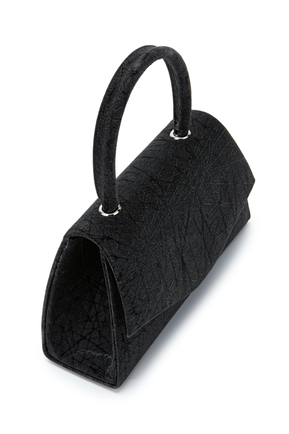 Özel Tasarım Simli Dokulu Shelia Abiye El Çantası Siyah