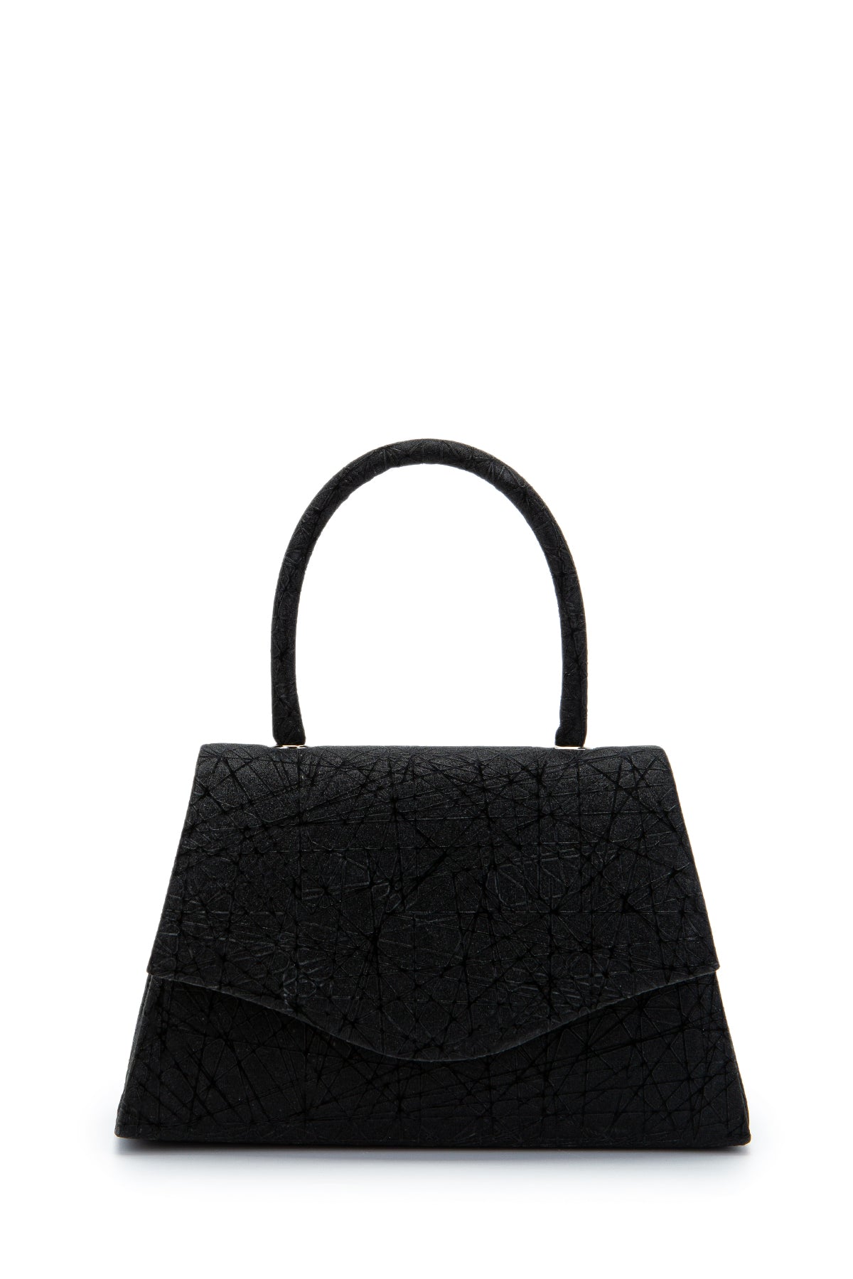 Özel Tasarım Simli Dokulu Shelia Abiye El Çantası Siyah