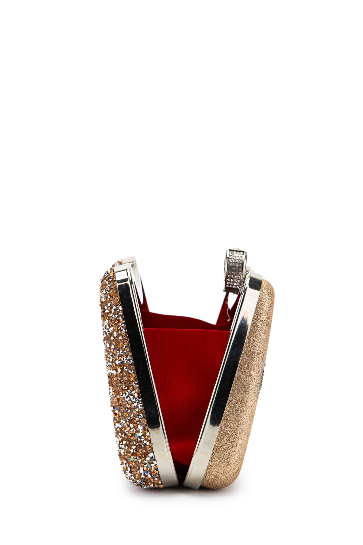 Yüzük Detaylı Taşlı Amanda Abiye El Çantası Pudra