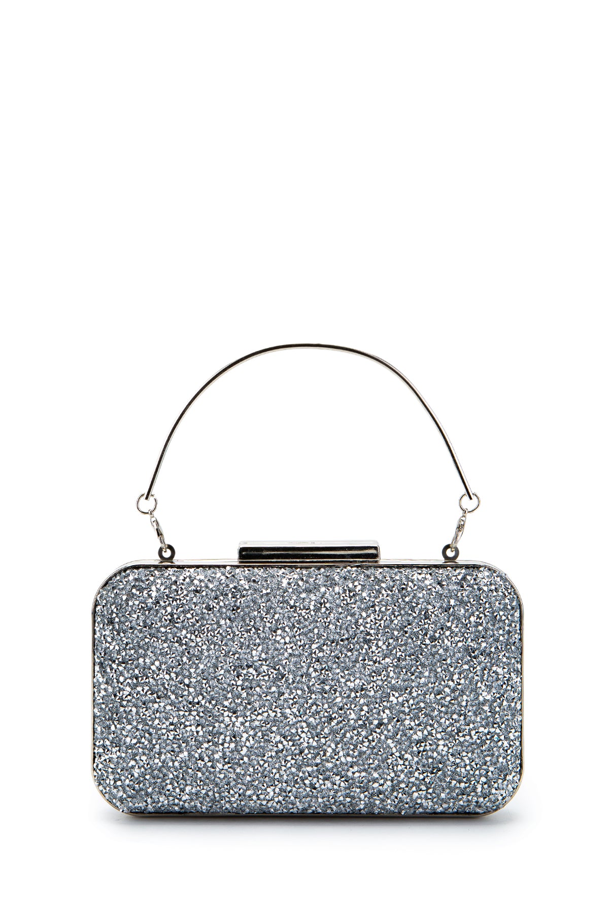 Taşlı Premium Debbie Abiye El Çantası Gümüş