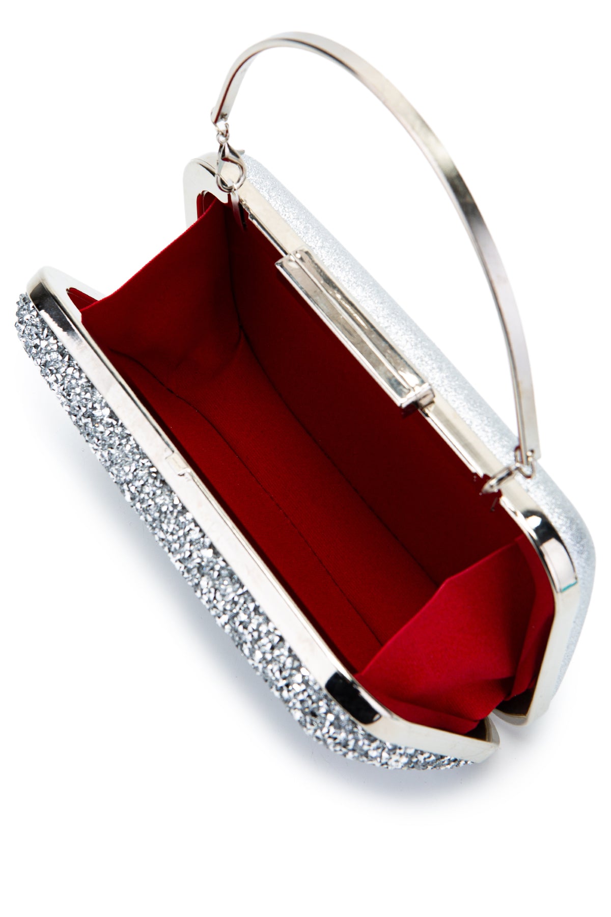 Taşlı Premium Debbie Abiye El Çantası Gümüş