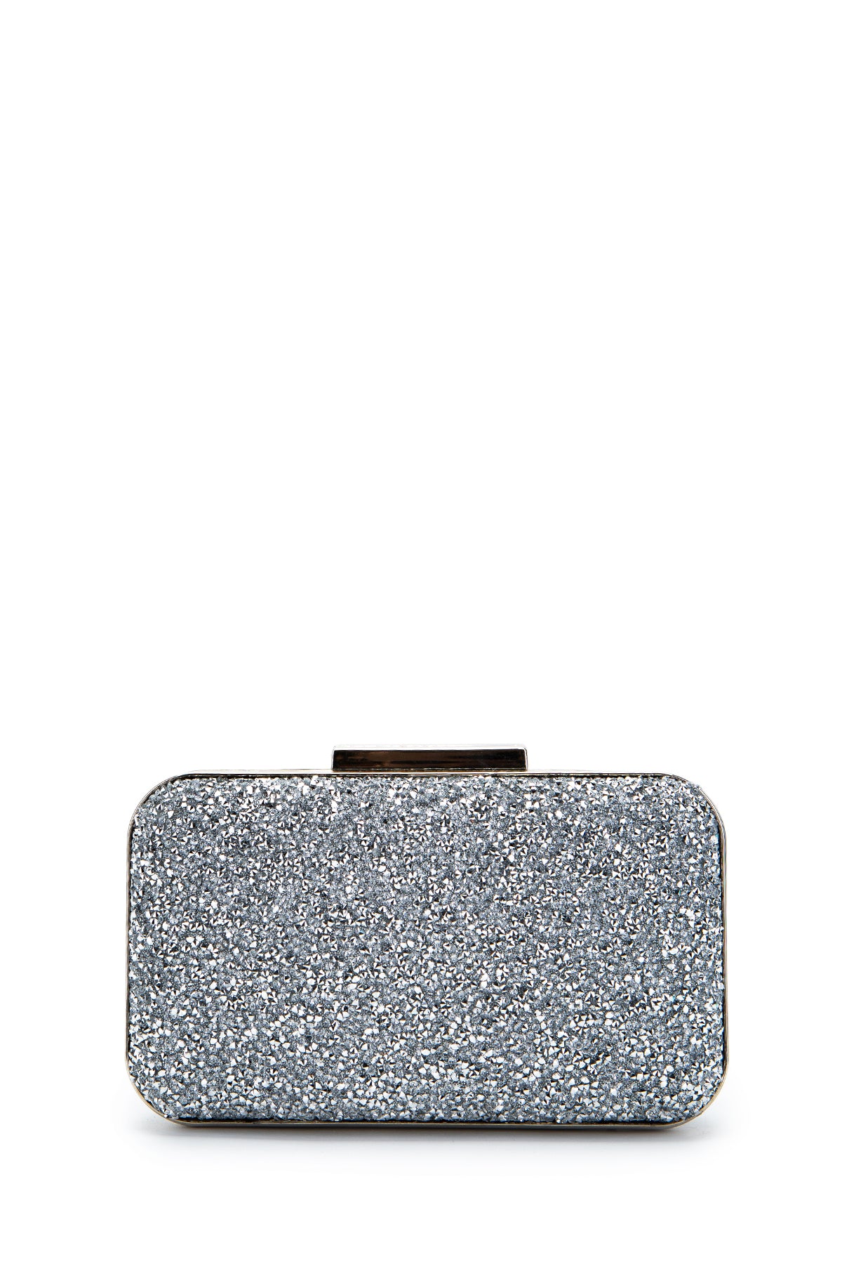 Taşlı Premium Debbie Abiye El Çantası Gümüş